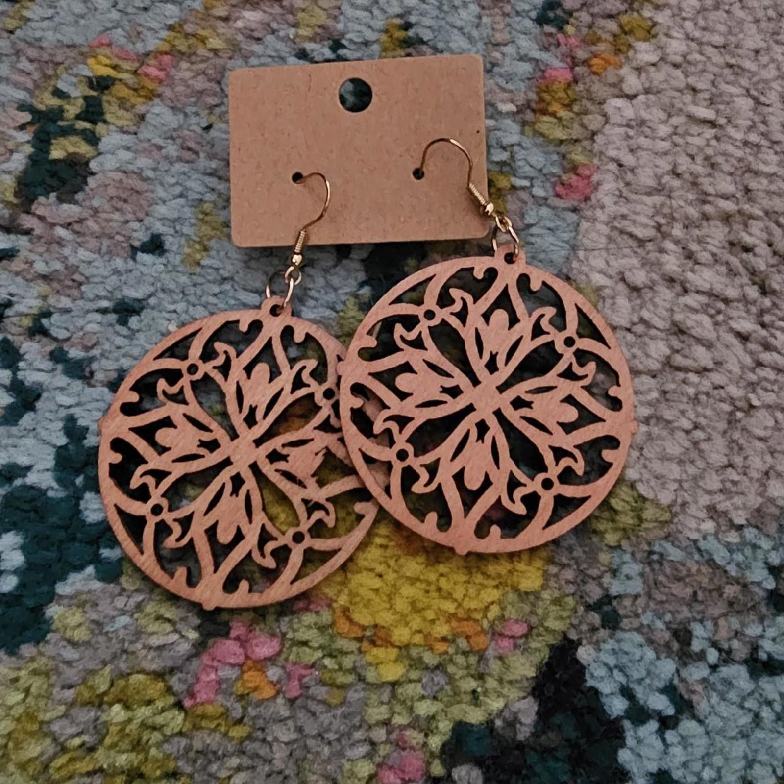 Other Women's Brown Earrings Wooden Jewelry Size ONE SIZE - 1 Thumbnail
