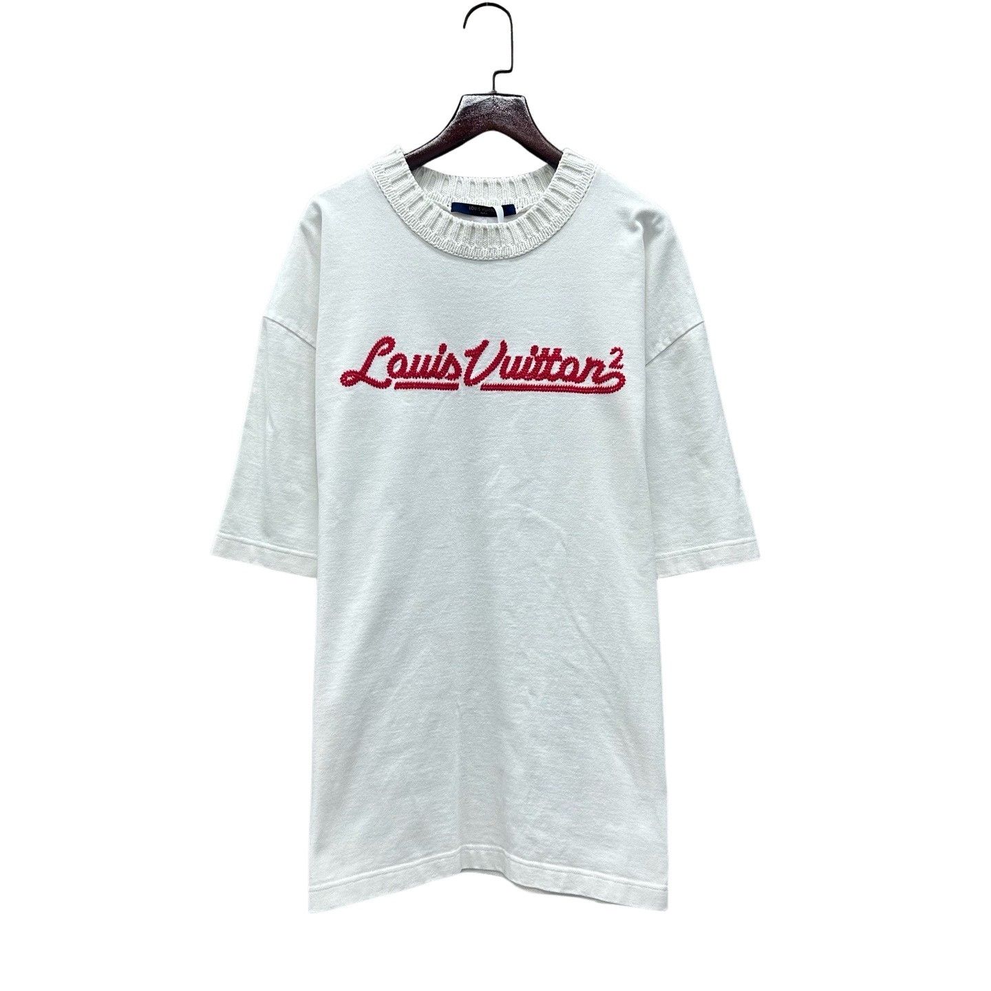 Louis Vuitton Louis Vuitton Red Logo Knit T-Shirt Size XL Size US XL / EU 56 / 4 - 1 Thumbnail