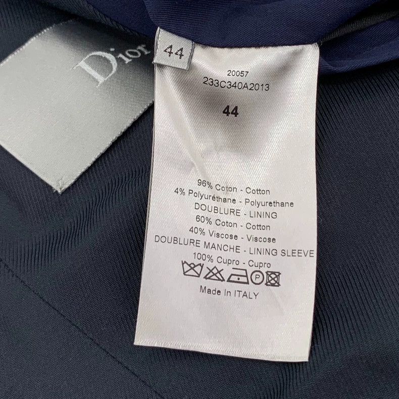 Dior Dior Dark blue cotton lapel double-breasted windbreaker jac Size US S / EU 44-46 / 1 - 6 Thumbnail