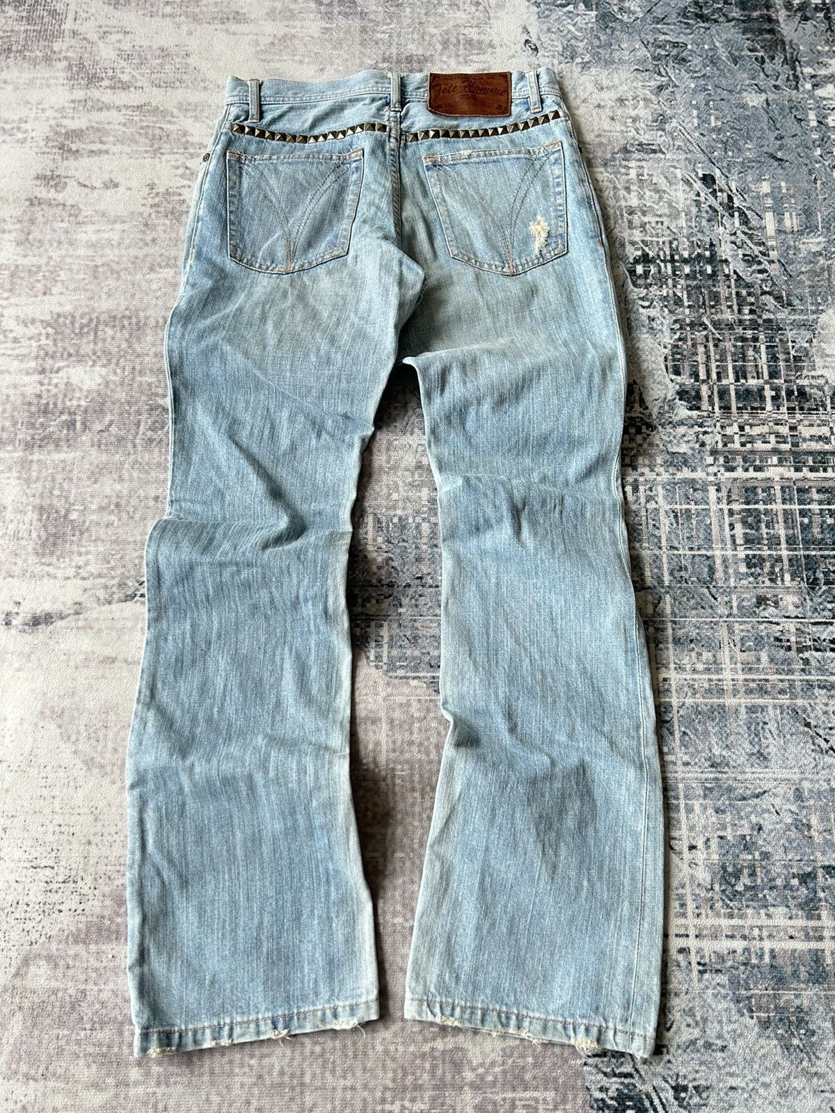 Tete Homme Tete Homme Flared Distressed Jeans Size US 29 - 4 Thumbnail