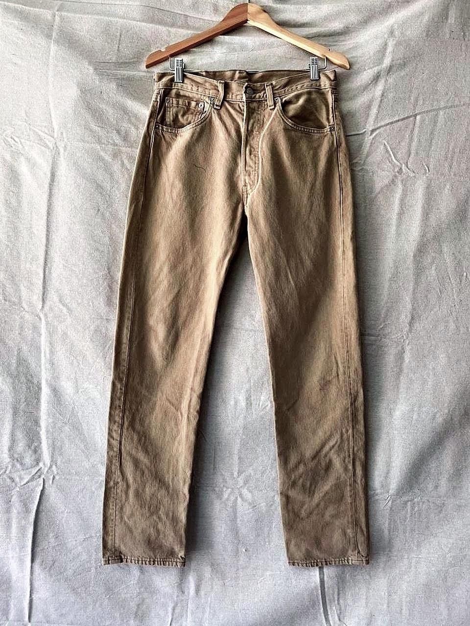 Levi's Vintage Levi’s 100% rigid cotton 501s Desert Khaki size~ 32 Size US 33 - 1 Thumbnail
