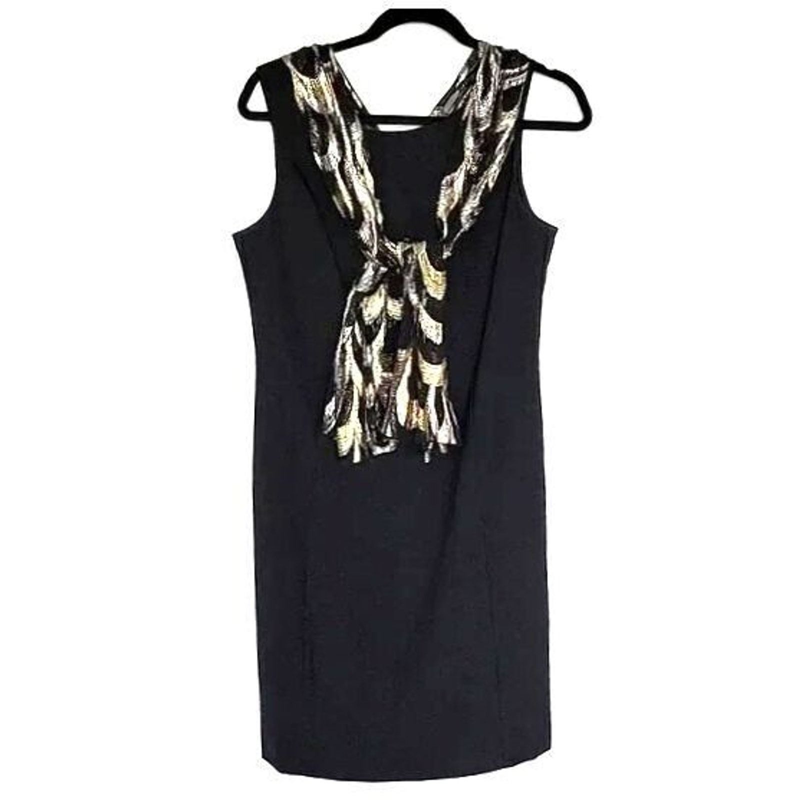 Trina Turk TRINA TURK Silk Chiffon Gold Metallic Back Sheath Dress Sz 6 Size M / US 6-8 / IT 42-44 - 3 Thumbnail