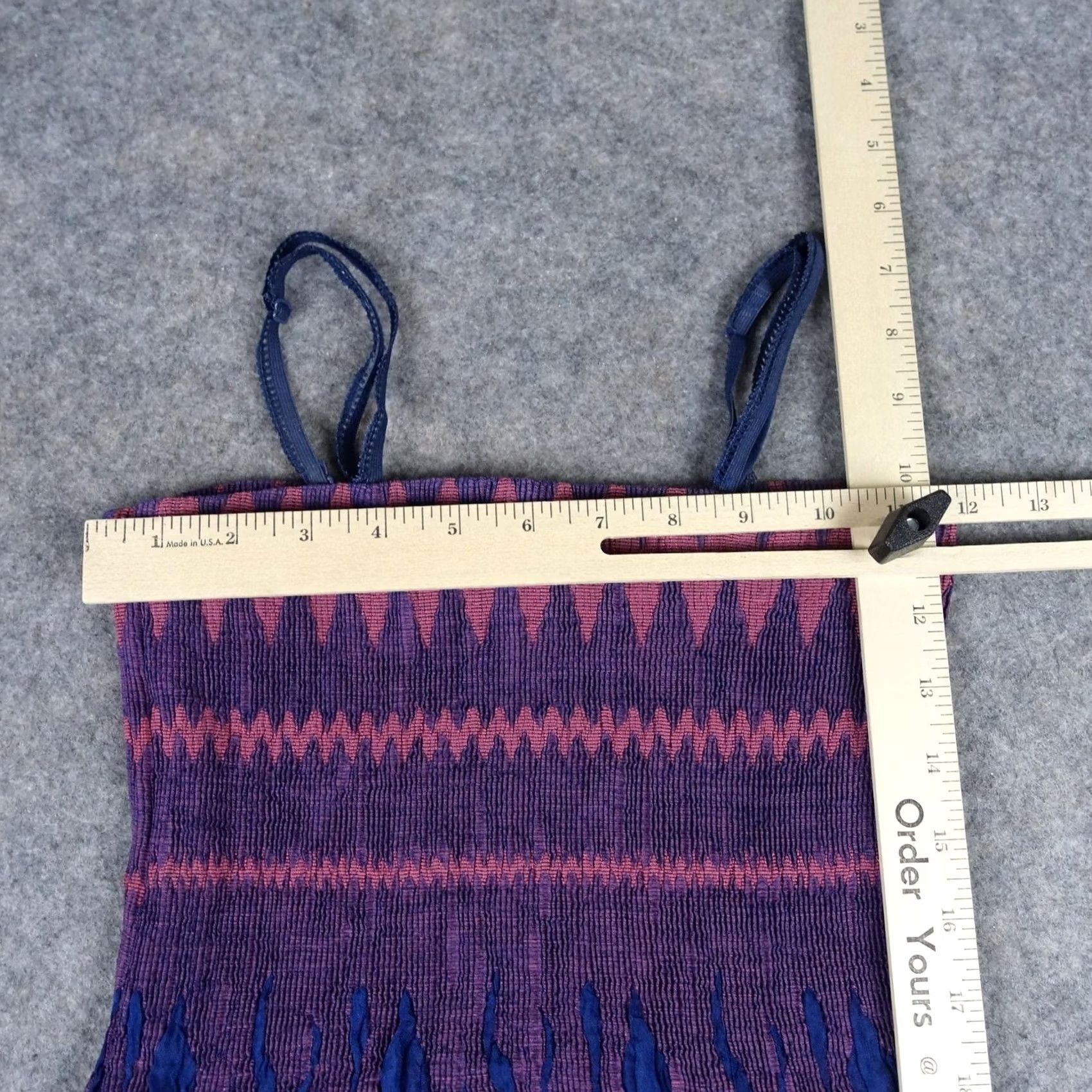Vintage VINTAGE Lapis Womens Dress Maxi Sundress Bohemian One Size Blue Pink Smocked Square Neck Sleeveless Size ONE SIZE - 7 Thumbnail