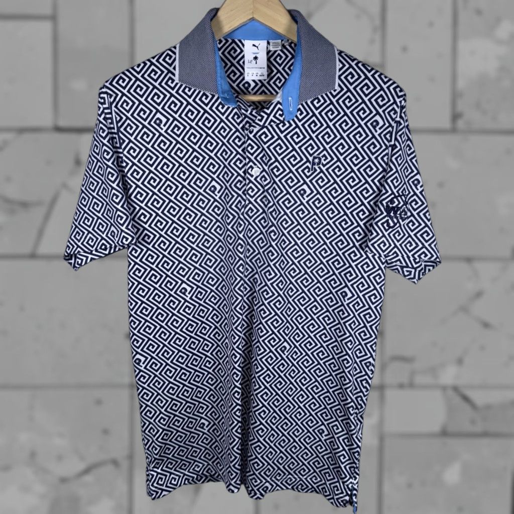 Puma PUMA Geometric Polo Shirt Mens Size S White Geometric Pattern Polo Shirt Mens S White - PUMA Polo Shirt Mens S White Geometric Pattern Size US S / EU 44-46 / 1 - 1 Thumbnail