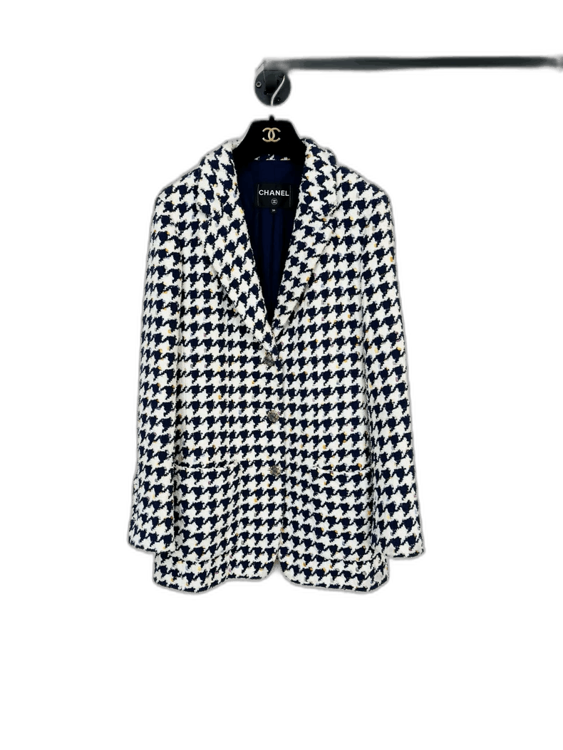 Chanel Chanel Houndstooth Pattern Outerwear Jacket Size XS / US 0-2 / IT 36-38 - 1 Thumbnail