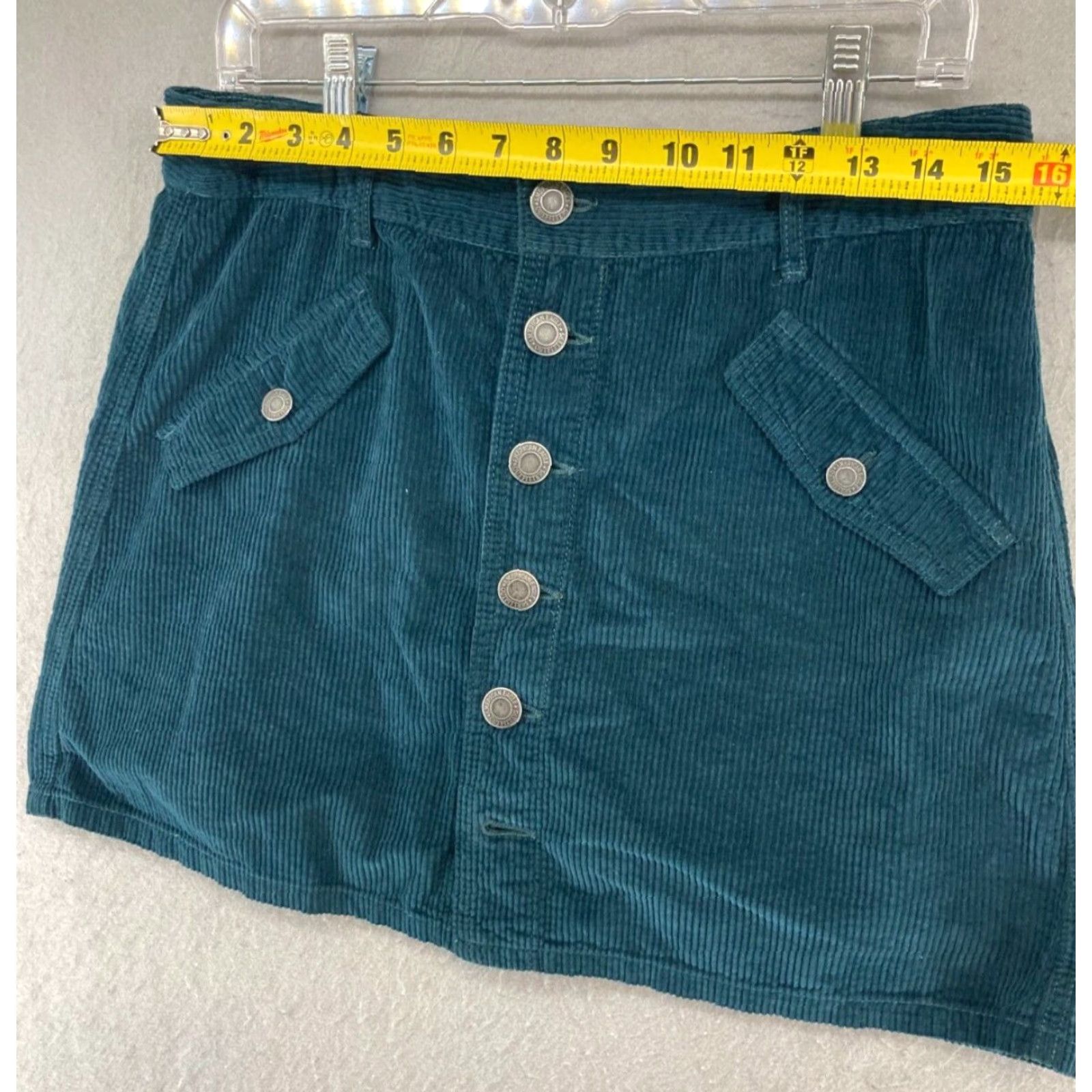 American Eagle Outfitters American Eagle Skirt Womens Corduroy 10L Blue Button Up Size 32" / US 10 / IT 46 - 2 Thumbnail