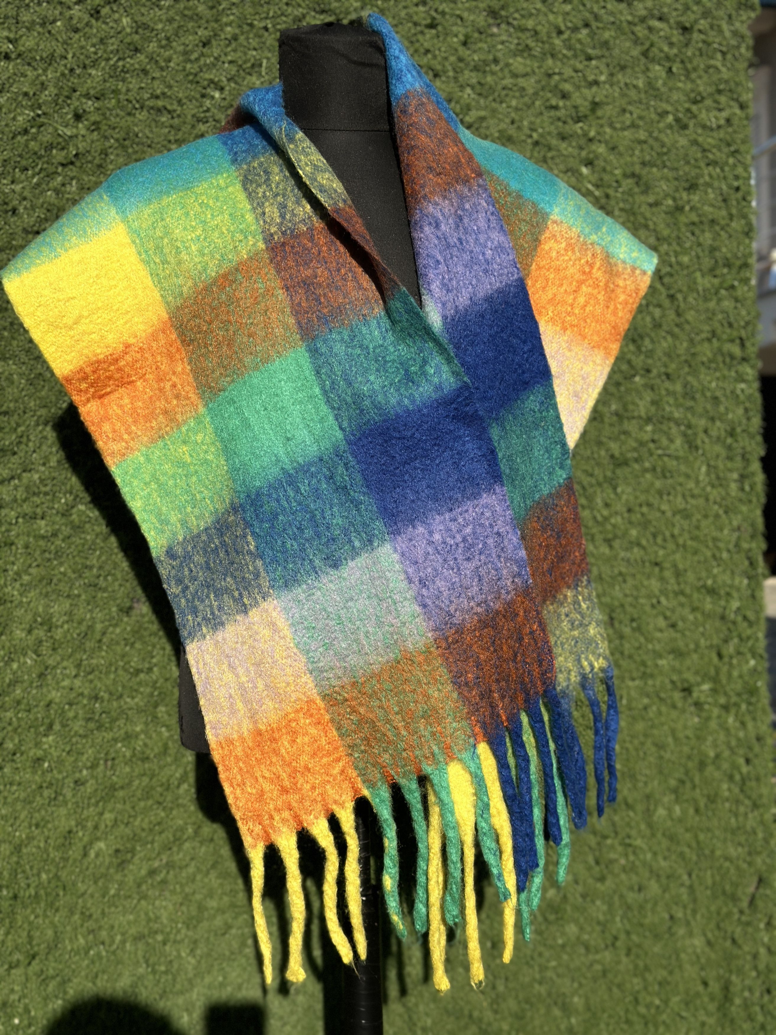 Acne Studios Acne Studios Multicolor Checked Scarf Fringe Unisex Italy Size ONE SIZE - 4 Thumbnail