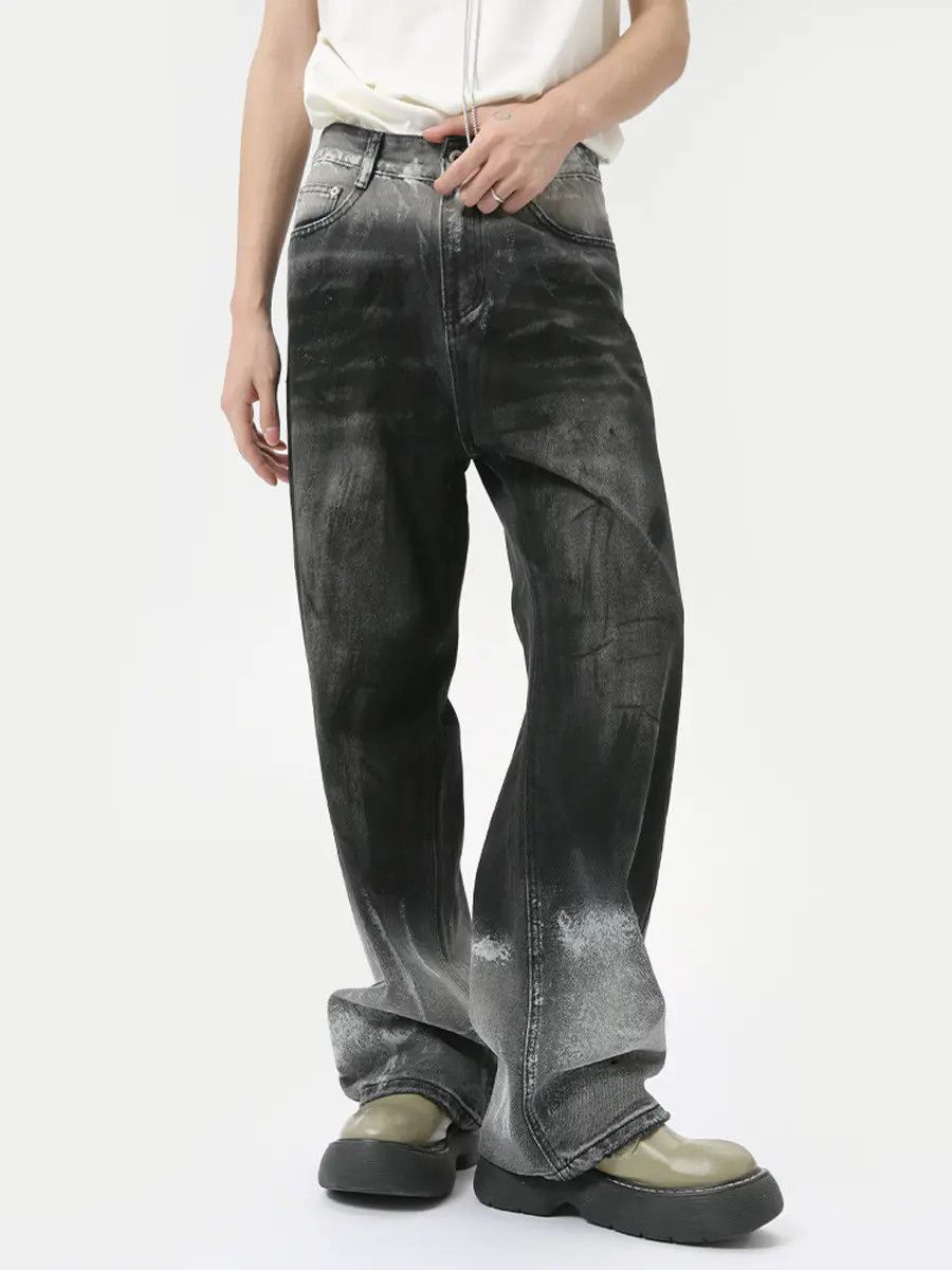 Japanese Brand Retro loose gradient micro flared jeans Size US 32 / EU 48 - 4 Thumbnail