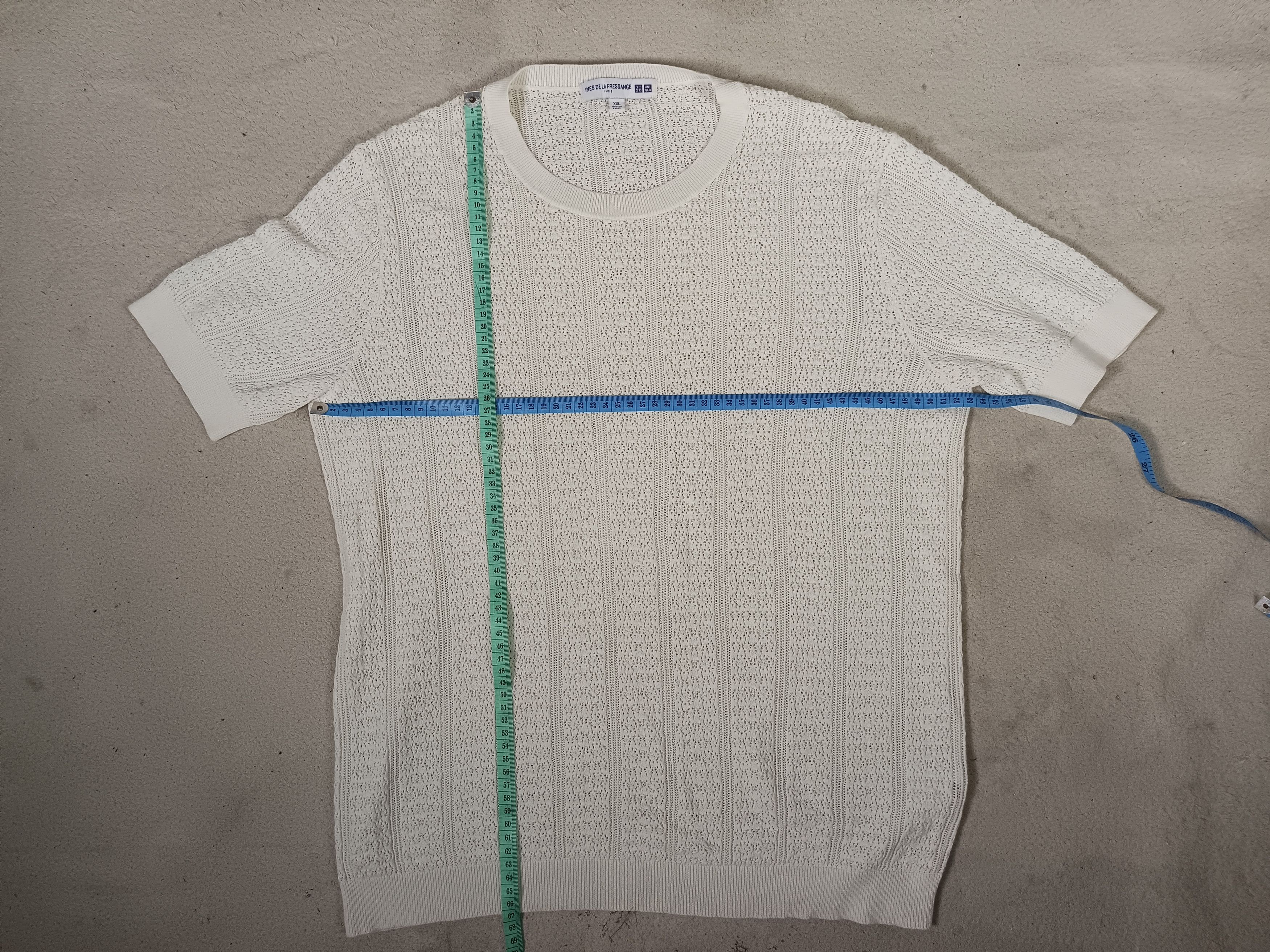 Designer × Uniqlo INES DE LA FRESSAGE X UNIQLO Mesh Knit TShirt Size XXL / US 16-18 / IT 52-54 - 6 Thumbnail