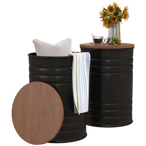 Designer × Homemade HOMCOM Nesting Storage Ottomans Set of 2 with Lids, Hidden S Size US L / EU 52-54 / 3 - 1 Thumbnail