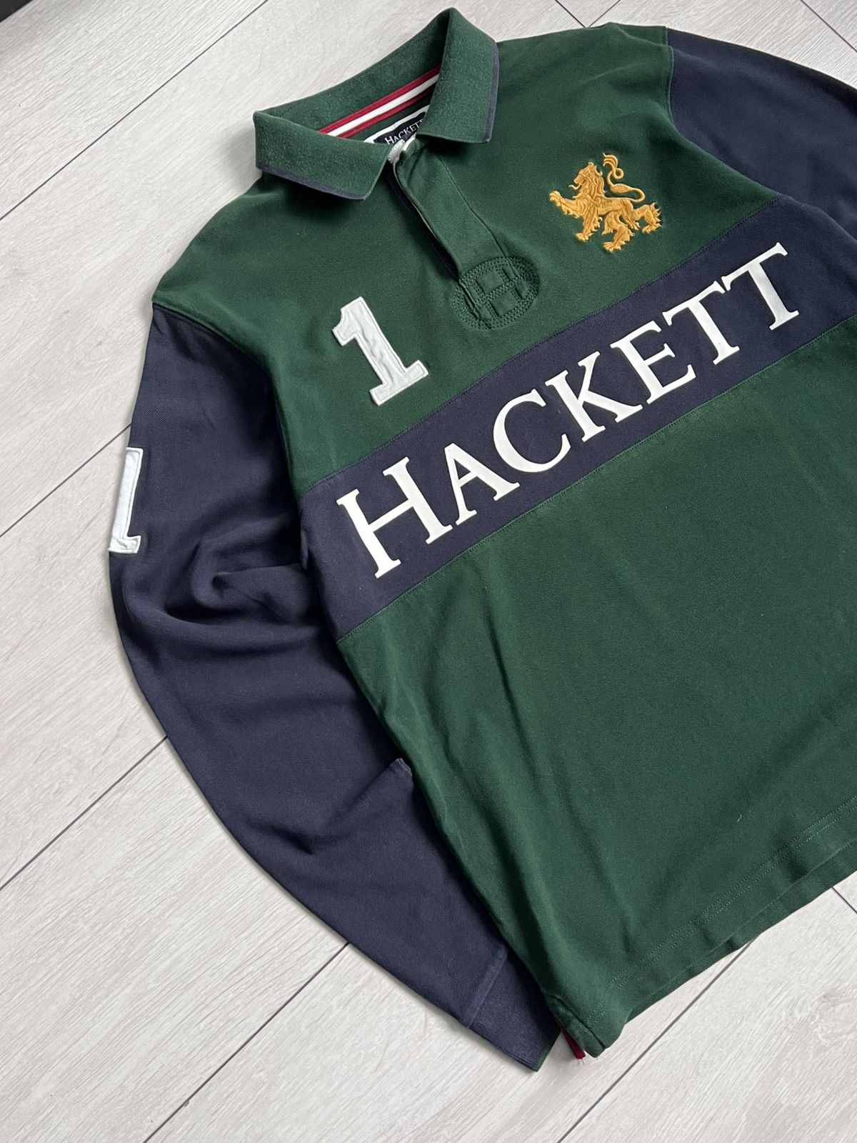 Hackett Hackett Polo Longsleeve Rugby Shirt Size US L / EU 52-54 / 3 - 4 Thumbnail