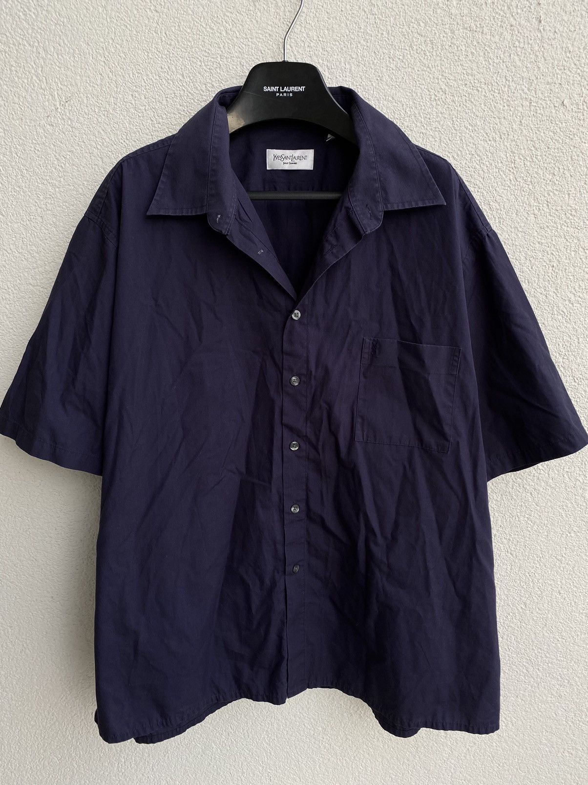 Yves Saint Laurent Summer YSL Shirt Logo Navy Size US XXL / EU 58 / 5 - 3 Thumbnail