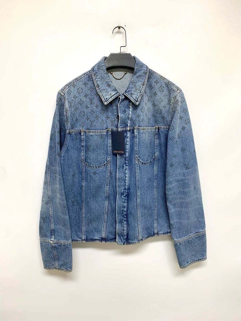 Louis Vuitton Louis Vuitton Blue Gradient Old Flower Denim Jacket Size US L / EU 52-54 / 3 - 1 Thumbnail