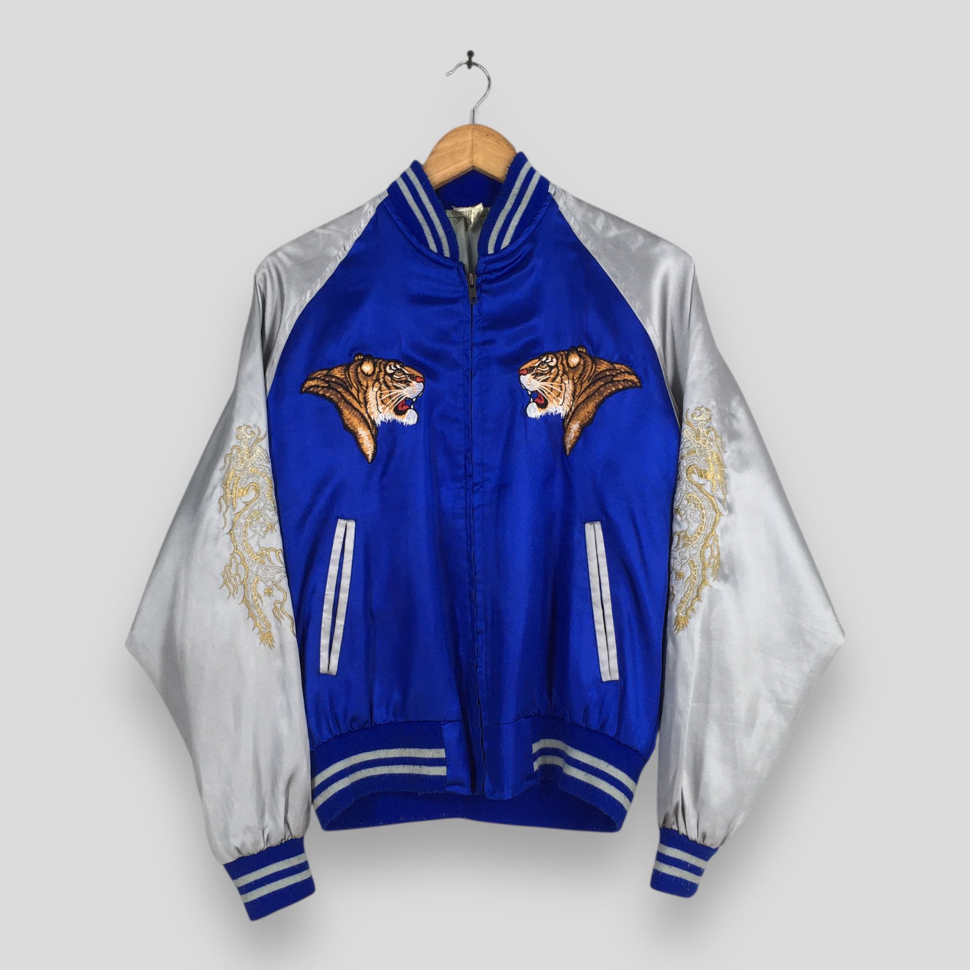 Japanese Brand Vintage 80's Sukajan Tiger Yokosuka Souvenir Tiger Jacket L Size US L / EU 52-54 / 3 - 1 Thumbnail