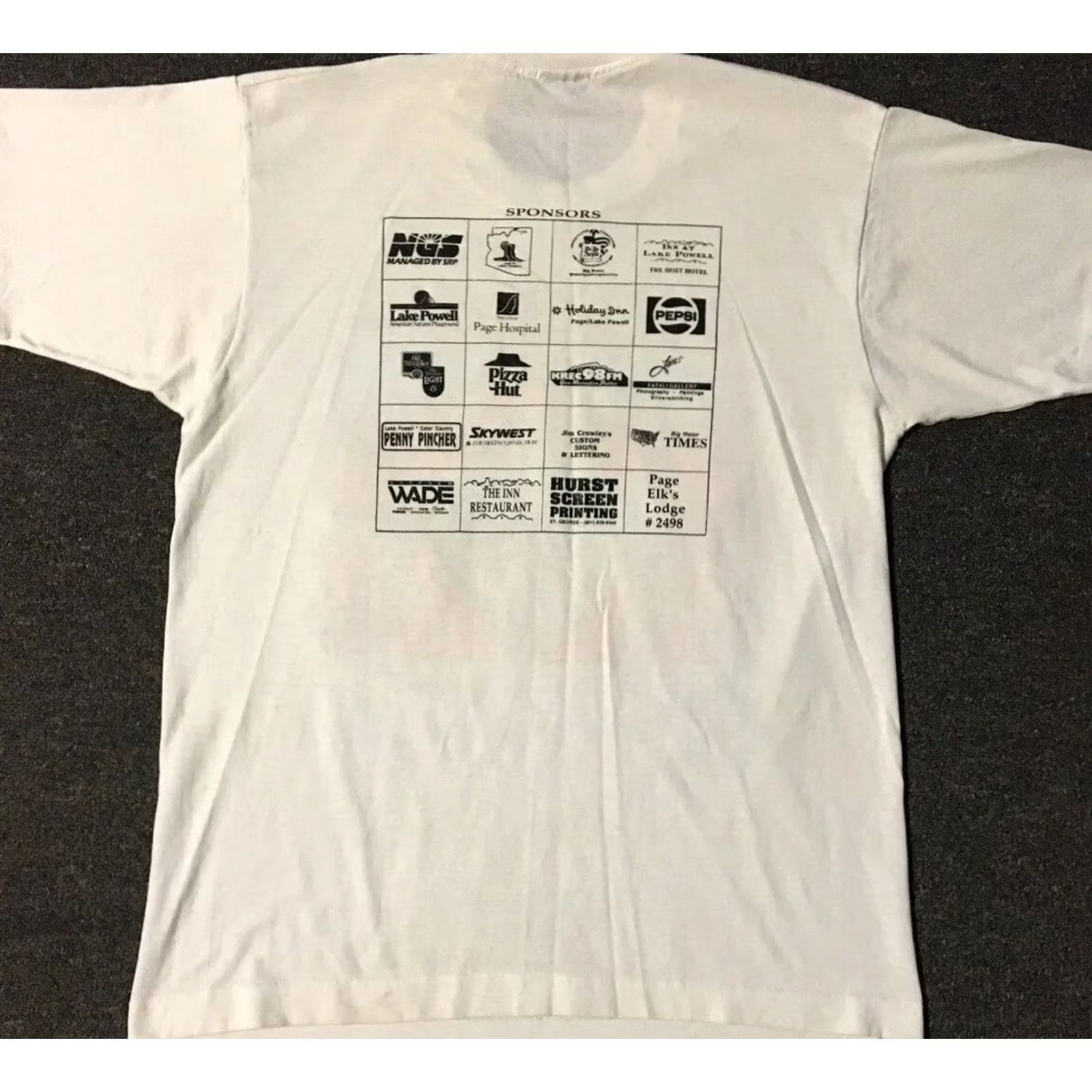Vintage VINTAGE 90s Lake Powell Marathon Faded Shirt M Nature Art Surf Beach Grunge Track PE Single Stitch White Mens Graphic Tee"} Size US M / EU 48-50 / 2 - 2 Thumbnail