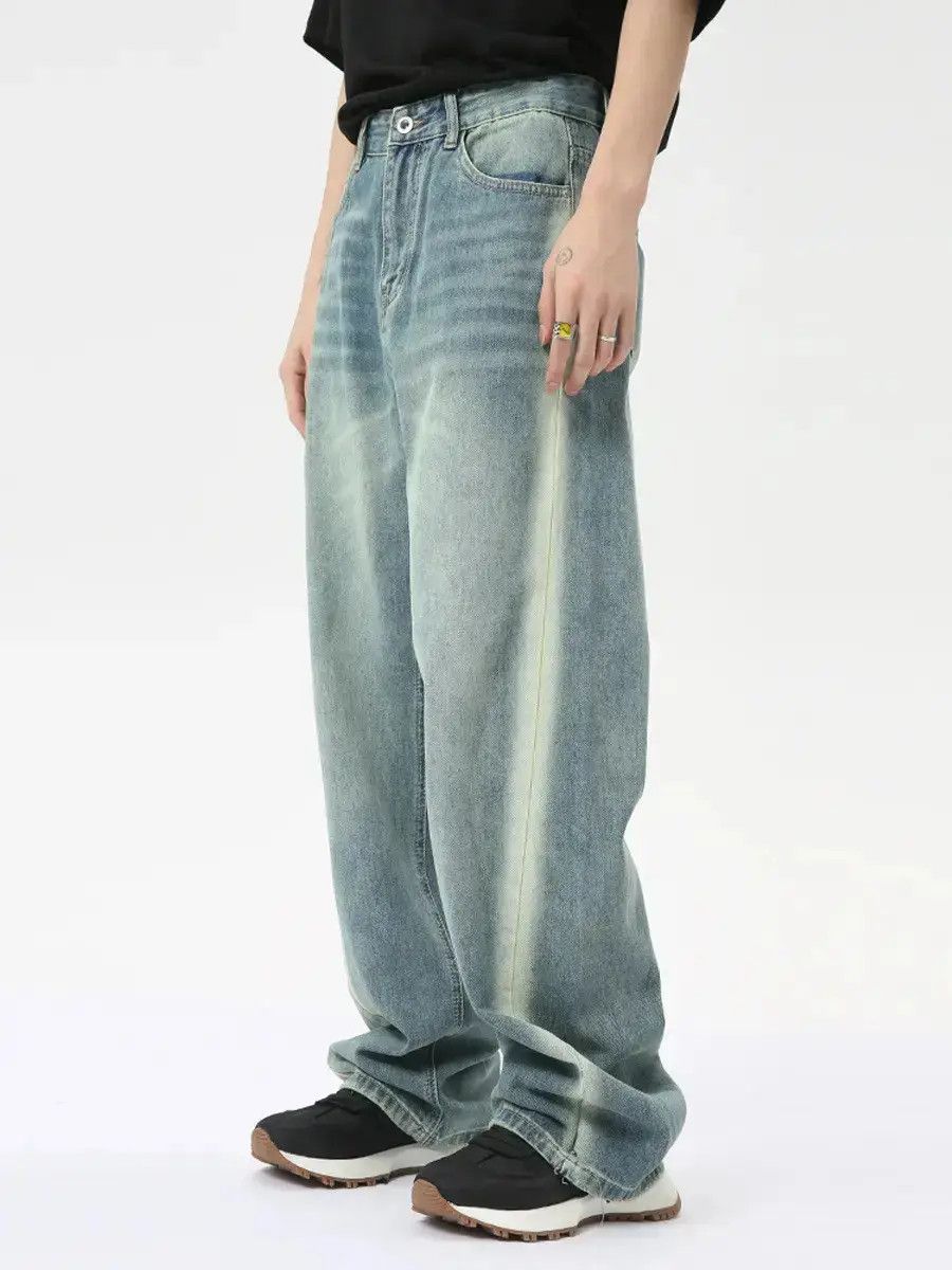 Japanese Brand Retro loose straight leg high street jeans Size US 32 / EU 48 - 1 Thumbnail