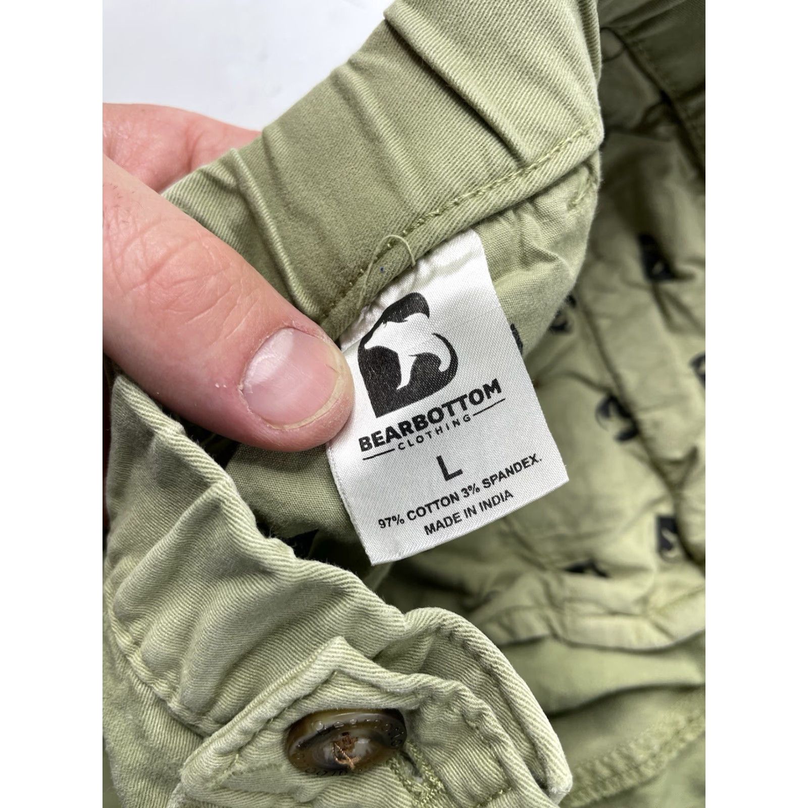Vintage Bear Bottom Pants Men L Jogger Slimming Breathable Cotton Blend Tapered Drawstring Elastic Waist Straight/Slash Pockets Casual Workwear Athletic Fit Size US 33 - 4 Thumbnail