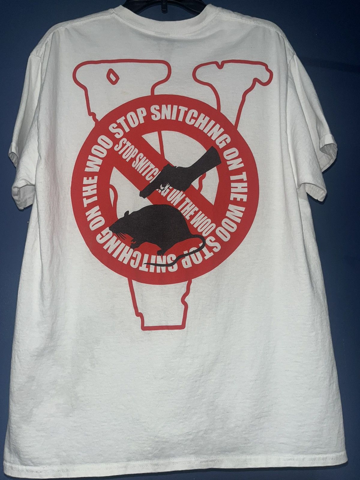 Vlone Vlone X Pop Smoke Stop Snitching On The Woo Tee Size US L / EU 52-54 / 3 - 2 Thumbnail
