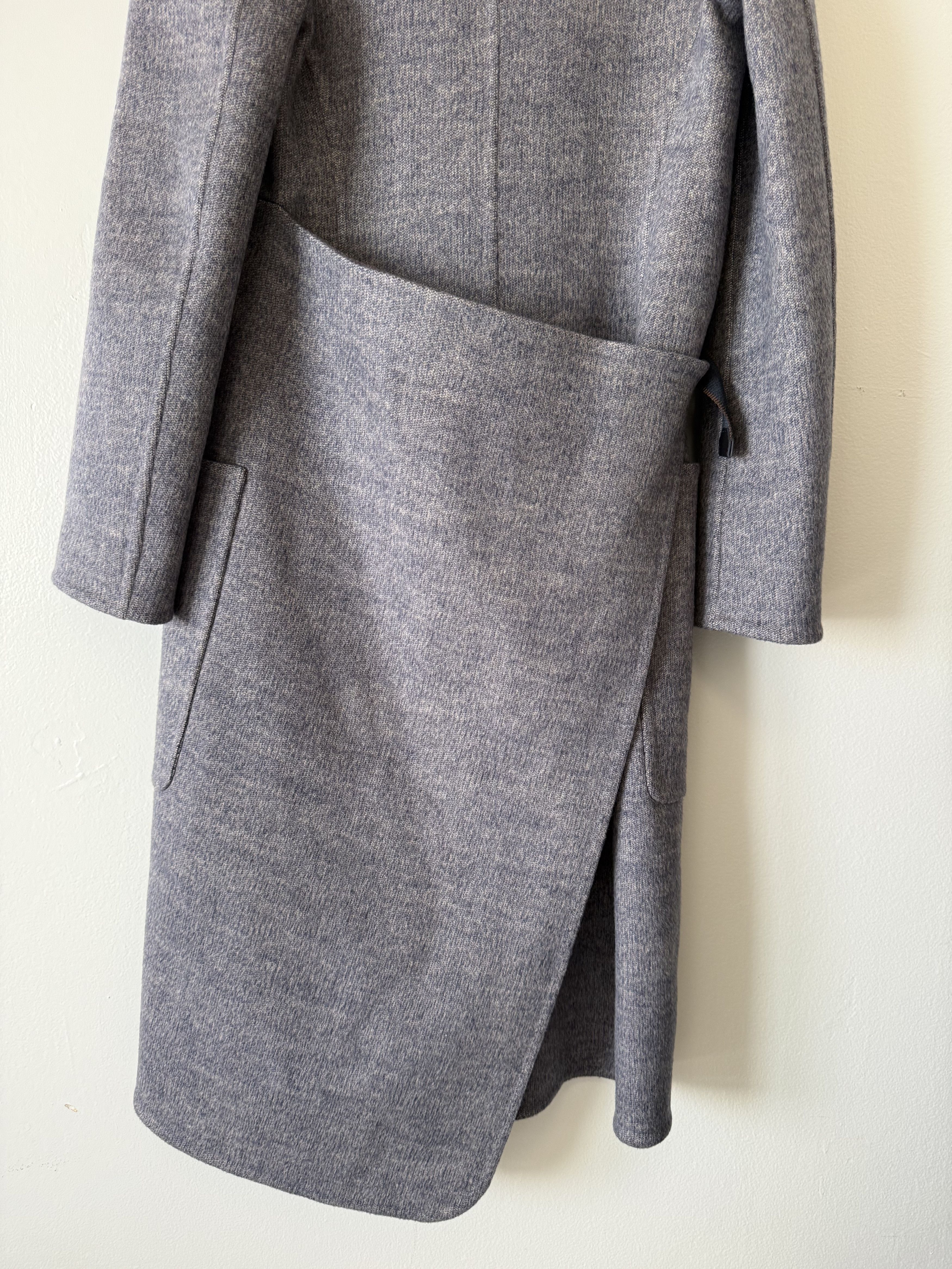 Hermes Hermes Grey Mélange Double Faced Cashmere Belted Coat Size S / US 4 / IT 40 - 4 Thumbnail