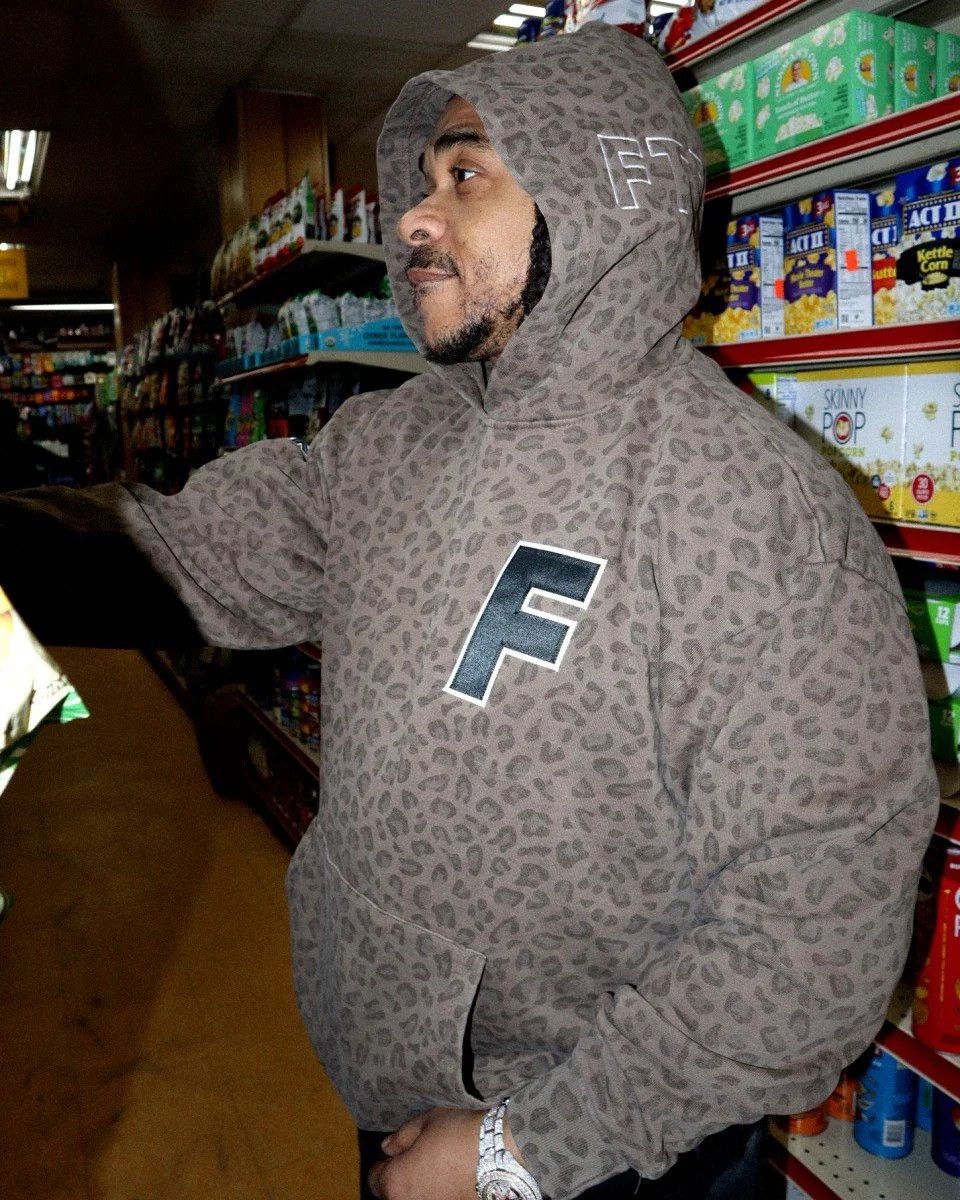 Fuck The Population F LOGO TACKLE TWILL LEOPARD PULLOVER(BROWN) Size US S / EU 44-46 / 1 - 3 Thumbnail