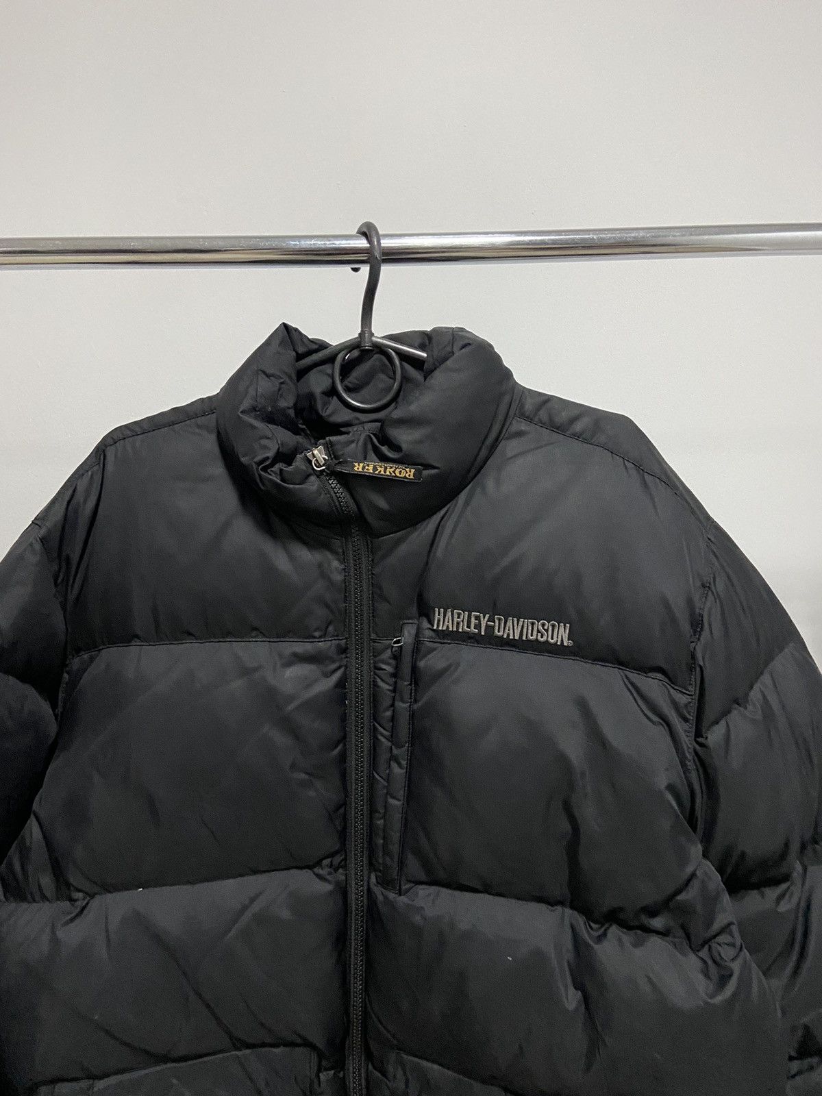 Harley Davidson × Vintage Harley Davidson skull ☠️ logo puffer jacket vintage racing Size US M / EU 48-50 / 2 - 3 Thumbnail