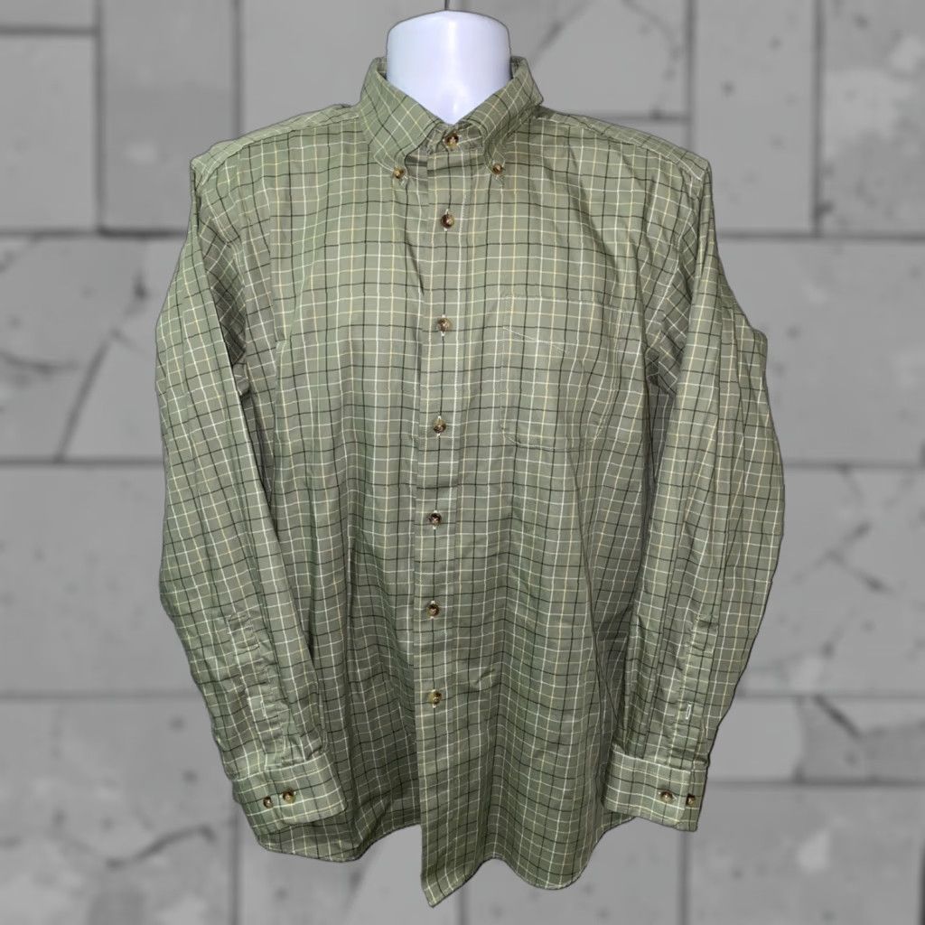 Vintage LL Bean Mens Green Wrinkle Resistant Long Sleeve Button Front Shirt Size L Size US L / EU 52-54 / 3 - 1 Thumbnail