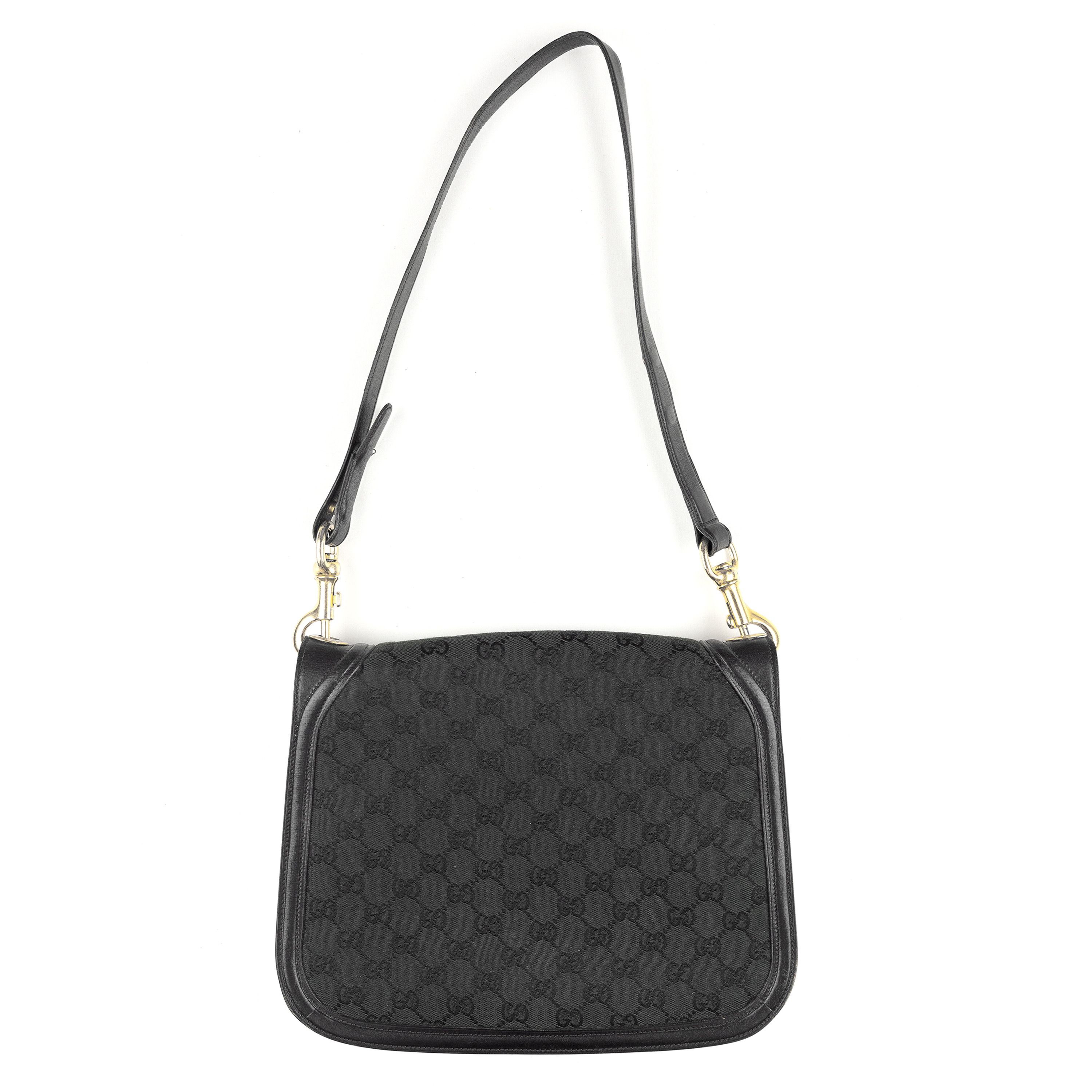Gucci Gucci Rare 1950’s Black Monogram Vintage Crossbody Bag Size ONE SIZE - 1 Thumbnail