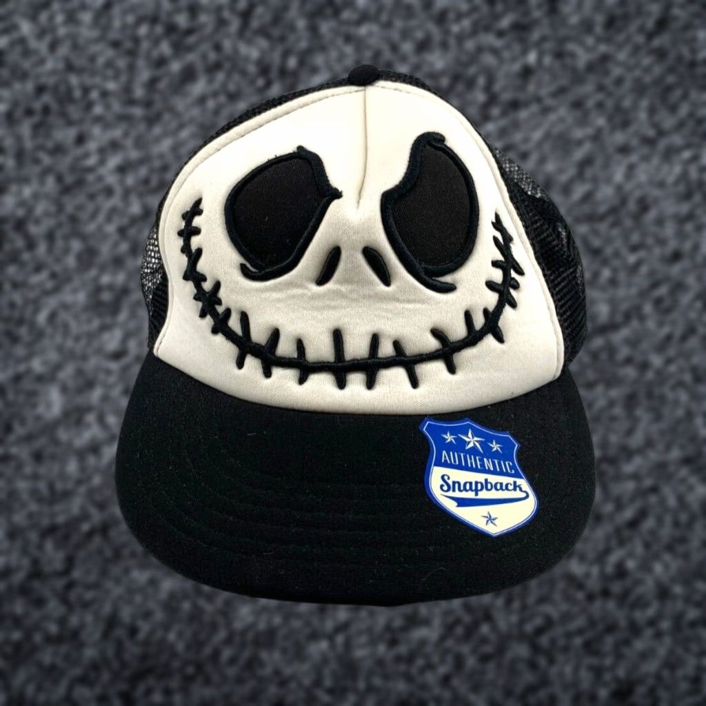 Disney Disney Trucker Hat Men Black Tim Burtons The Nightmare Before Christmas Adjustable Snapback Hat Size ONE SIZE - 1 Thumbnail
