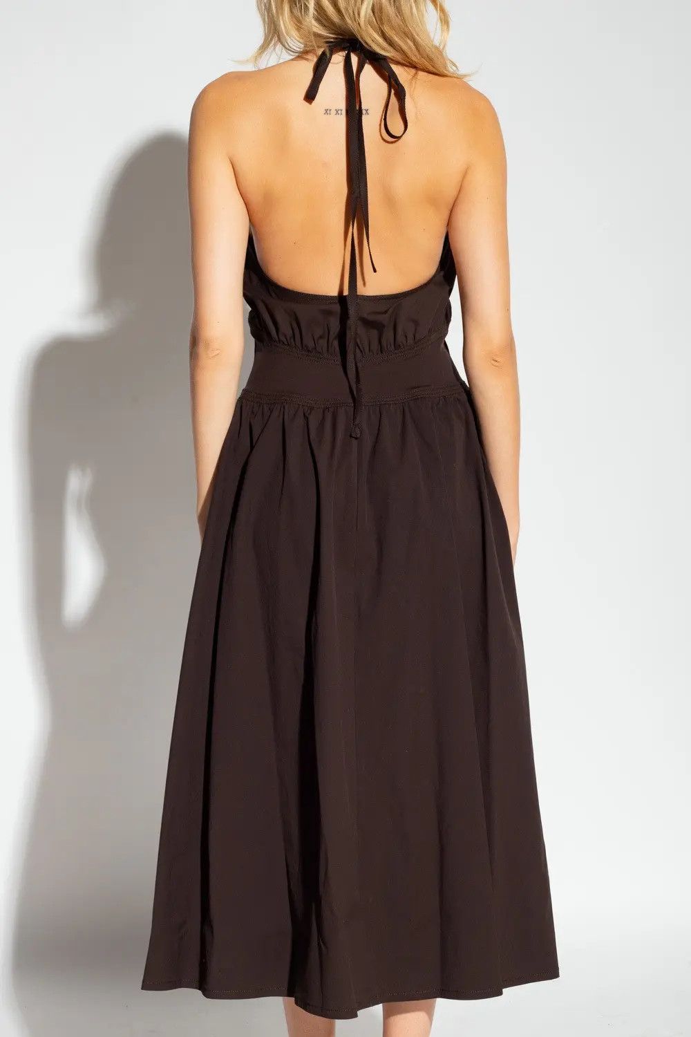 Bottega Veneta o1bcso1str0225 Midi Dress in Brown Size M / US 6-8 / IT 42-44 - 4 Thumbnail