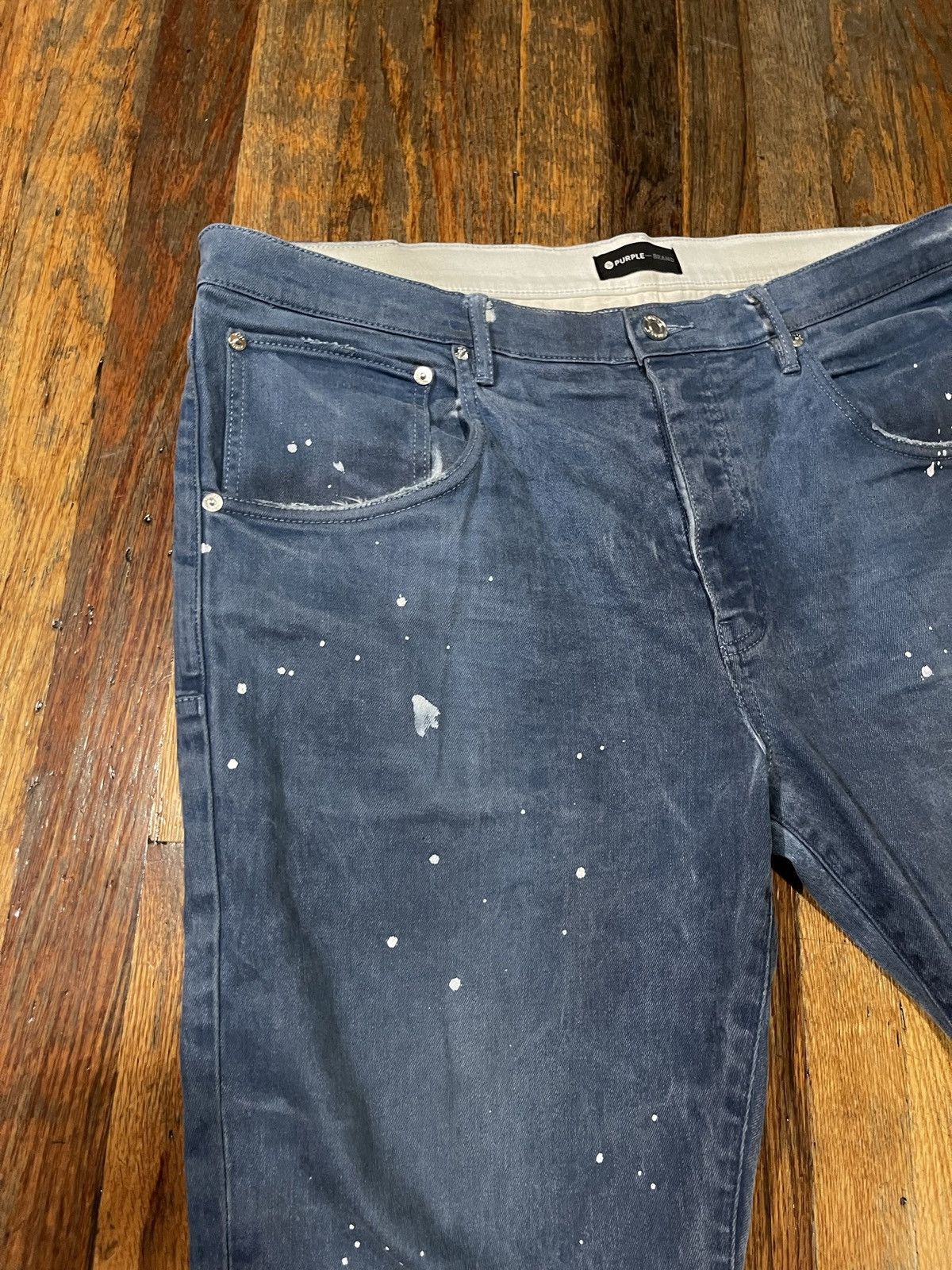 Purple Brand Purple Brand Denim Jeans Cobalt Paint Splatter Spray Size 40 Size US 40 / EU 56 - 2 Thumbnail