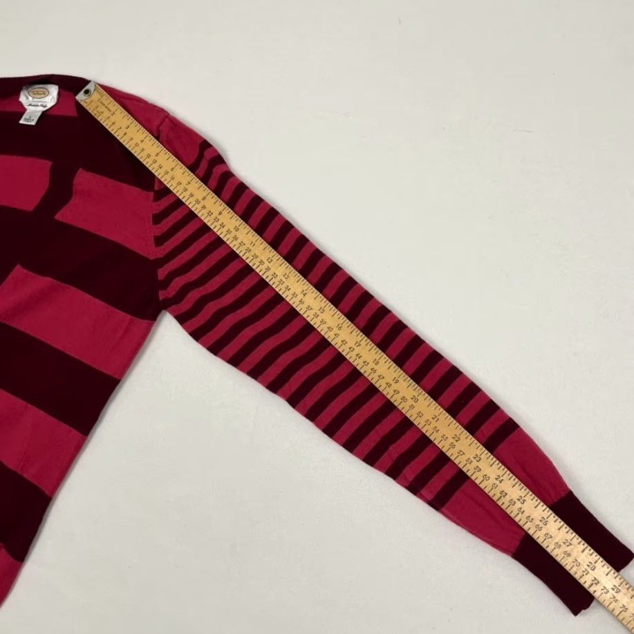Talbots Talbots Sweater Womens Large Red Striped Merino Wool V-Neck Pullover Academia Size L / US 10 / IT 46 - 5 Thumbnail