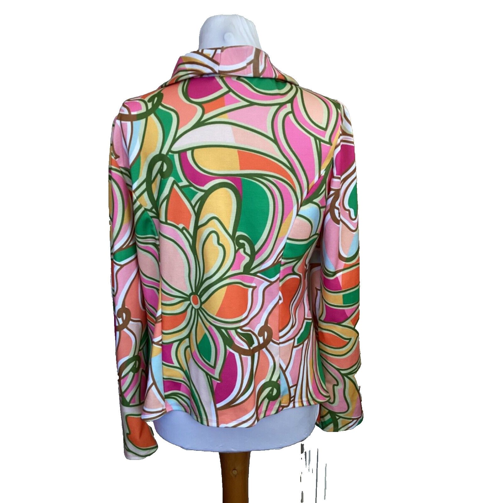 Other HEIMISH USA RETRO 70'S NEON FLORAL OPEN FRONT CARDIGAN SZ 1X Size XXL / US 16-18 / IT 52-54 - 4 Thumbnail