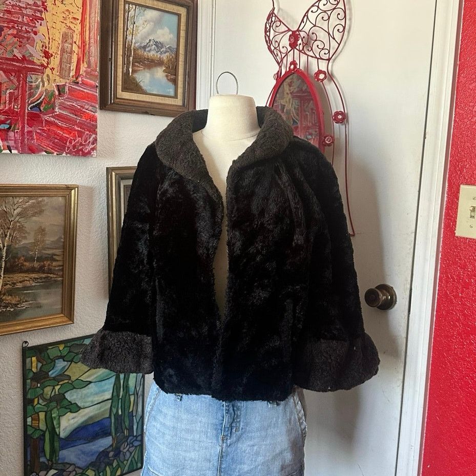 Other regina glenara by glenoit black fur coat cloak jacket Size M / US 6-8 / IT 42-44 - 1 Thumbnail