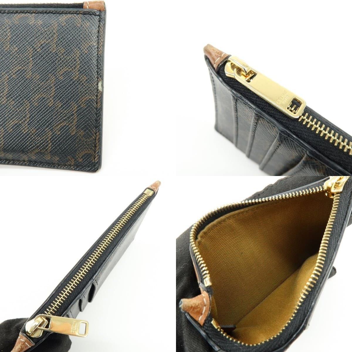 Celine Celine Triomphe Coated Canvas Card Holder Brown Size ONE SIZE - 6 Thumbnail