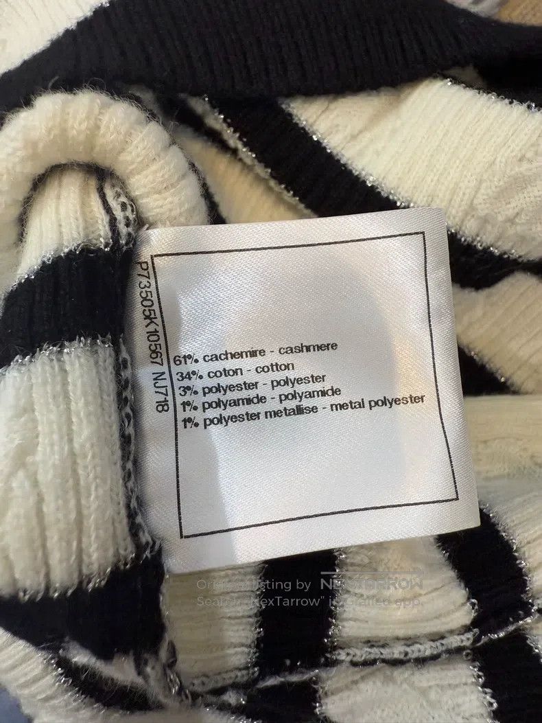 Chanel Chanel Black and white striped knitted short sleeves Size XS / US 0-2 / IT 36-38 - 7 Thumbnail