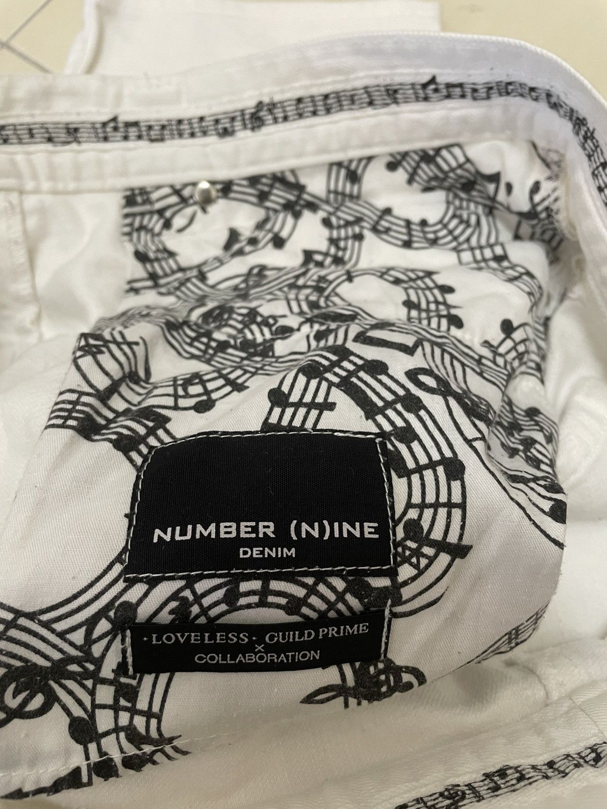 Number (N)ine Number Nine x Loveless Guild Prime White Distressed Jeans Size US 33 - 13 Thumbnail