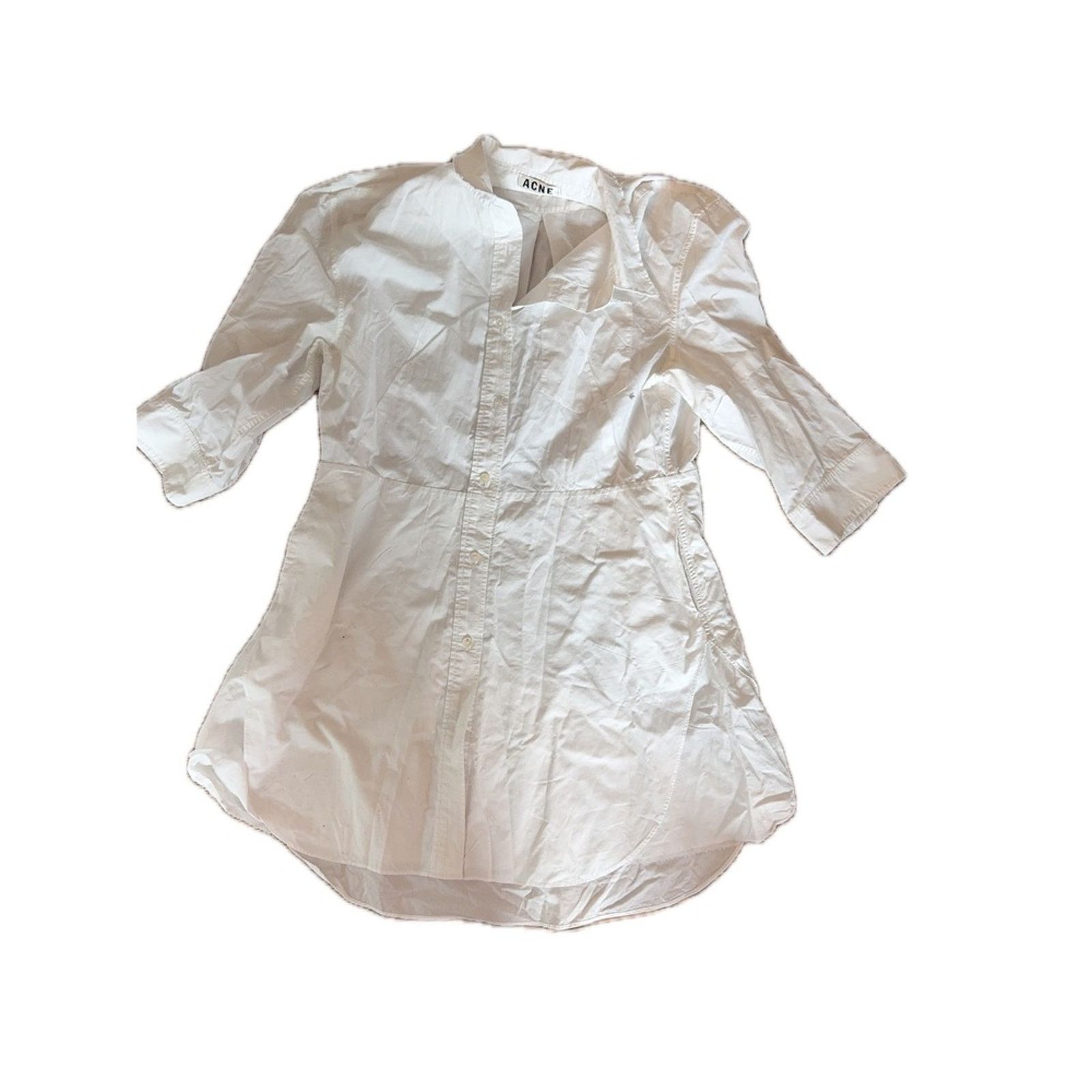 Acne Studios Acne Studios White Cotton Shirt Dress – Size 38 (US 6) Size S / US 4 / IT 40 - 1 Thumbnail
