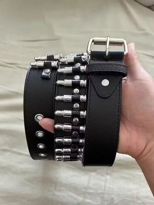 Japanese Brand Bullet Studded Belt Size 34 - 4 Thumbnail