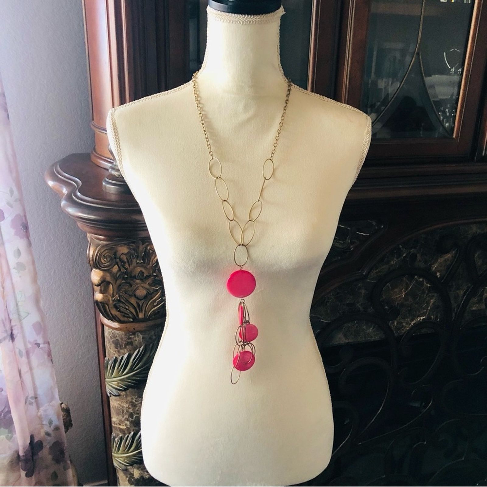 Jewelry Dyed shell disc chain necklace Size ONE SIZE - 3 Thumbnail