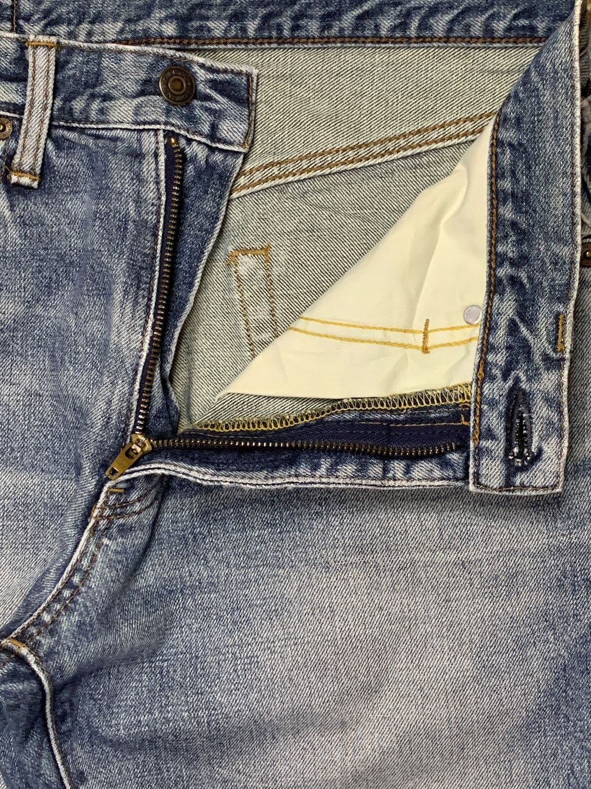 Edwin × Japanese Brand SALES🔥Vintage Edwin Faded Blue Wash Distress Baggy Jeans Size US 29 - 9 Thumbnail