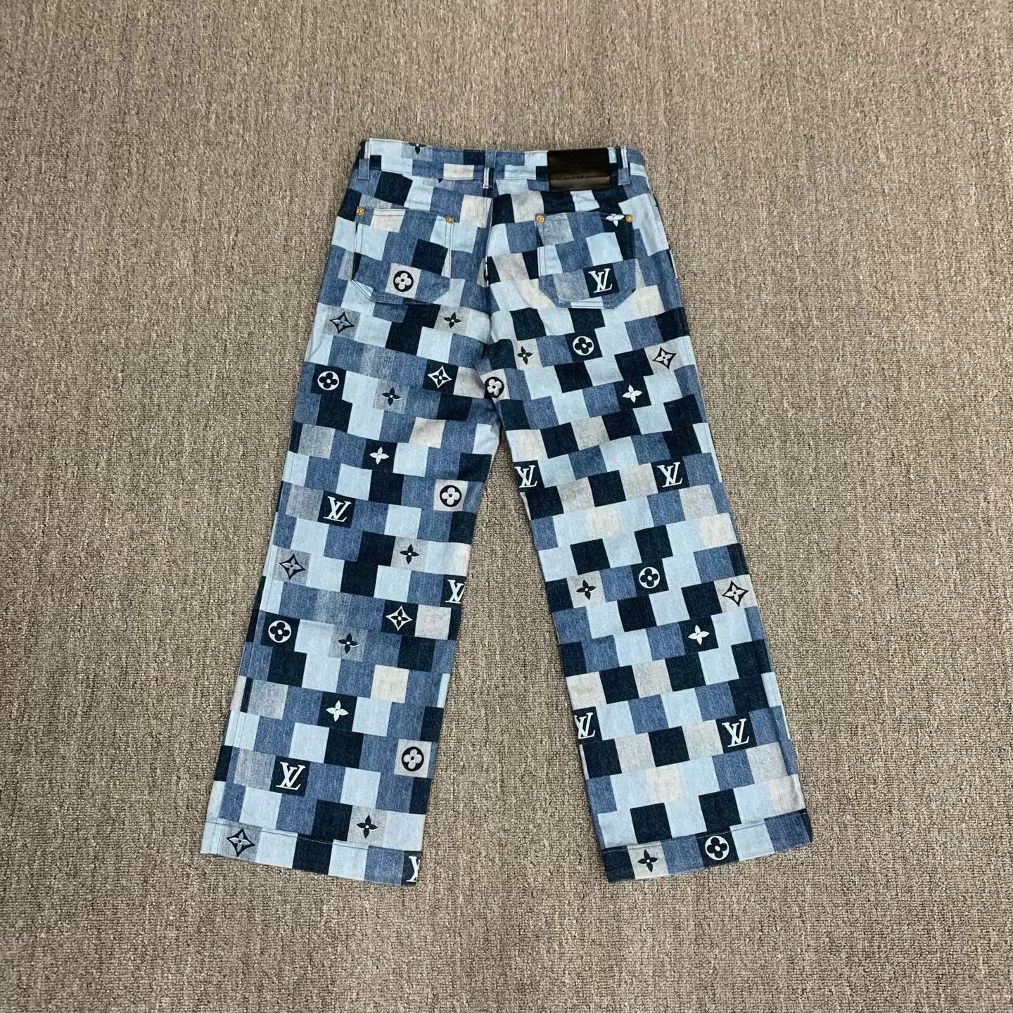 Louis Vuitton LVbluecolorblockall-overblockcheckjeansUS3698new Size 26" / US 2 / IT 38 - 2 Thumbnail