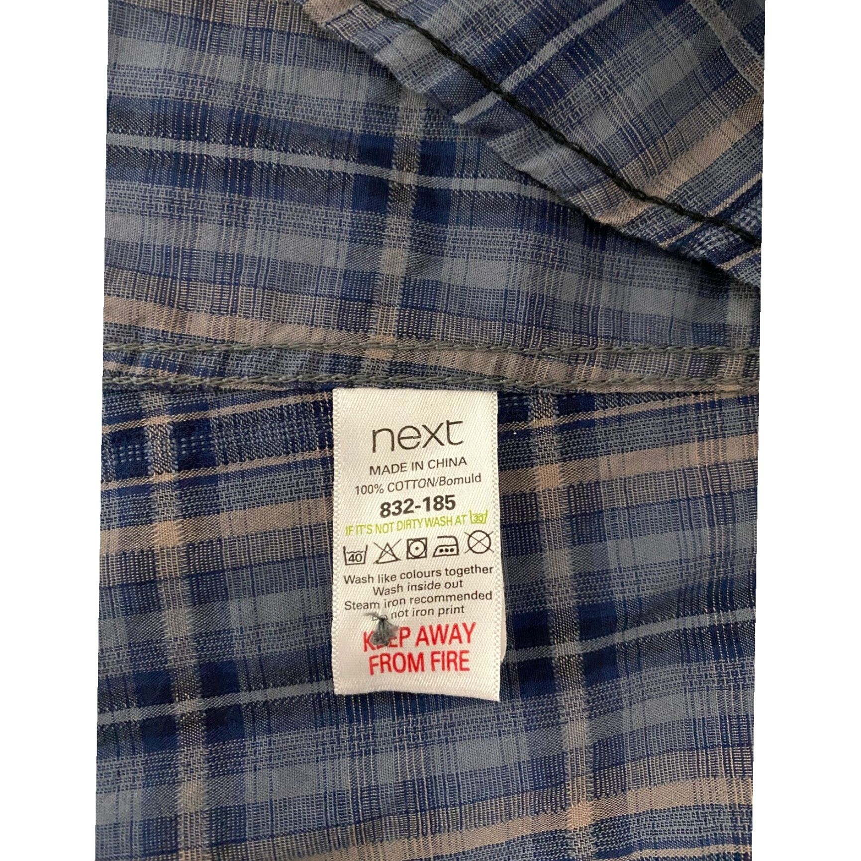 NEXT Next Men Shirt Long Sleeve Plaid Button-Up Blue M Size US M / EU 48-50 / 2 - 5 Thumbnail