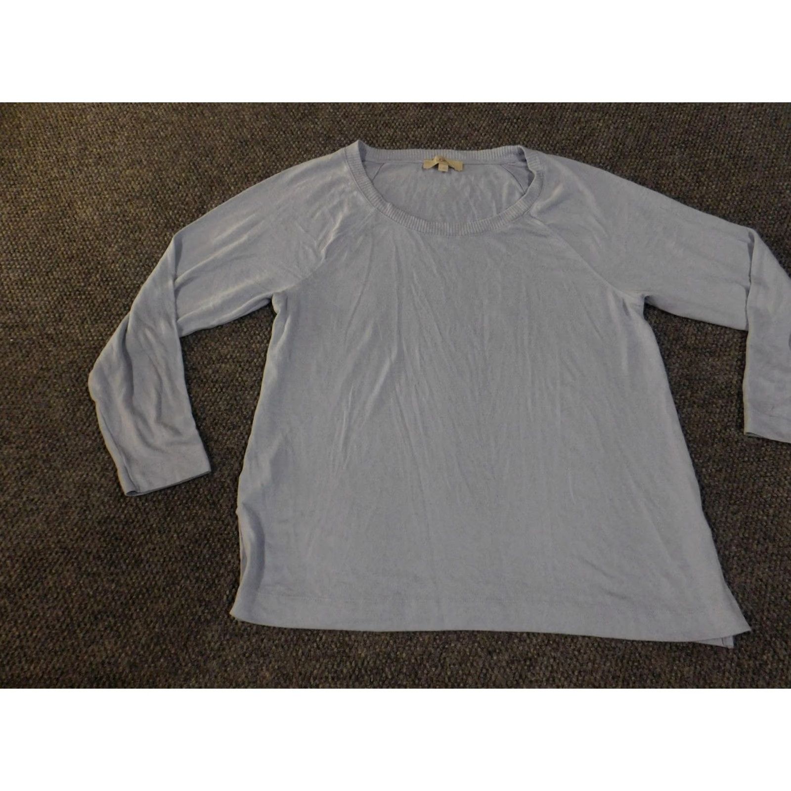 Loft LOFT Womens XL Blue Raglan Long Sleeve Lightweight Knit Top Sweater Shirt Terit Ann Taylor Size XL / US 12-14 / IT 48-50 - 3 Thumbnail