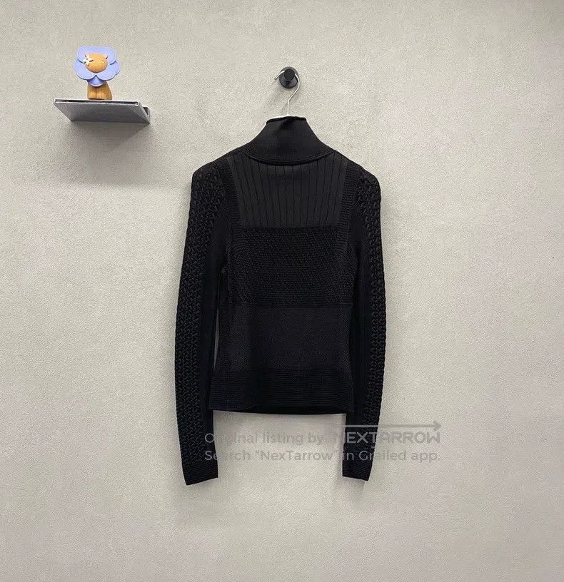 Hermes Hermes Black Ribbed Knit Long Sleeve Size XXS / US 00 / IT 34 - 2 Thumbnail