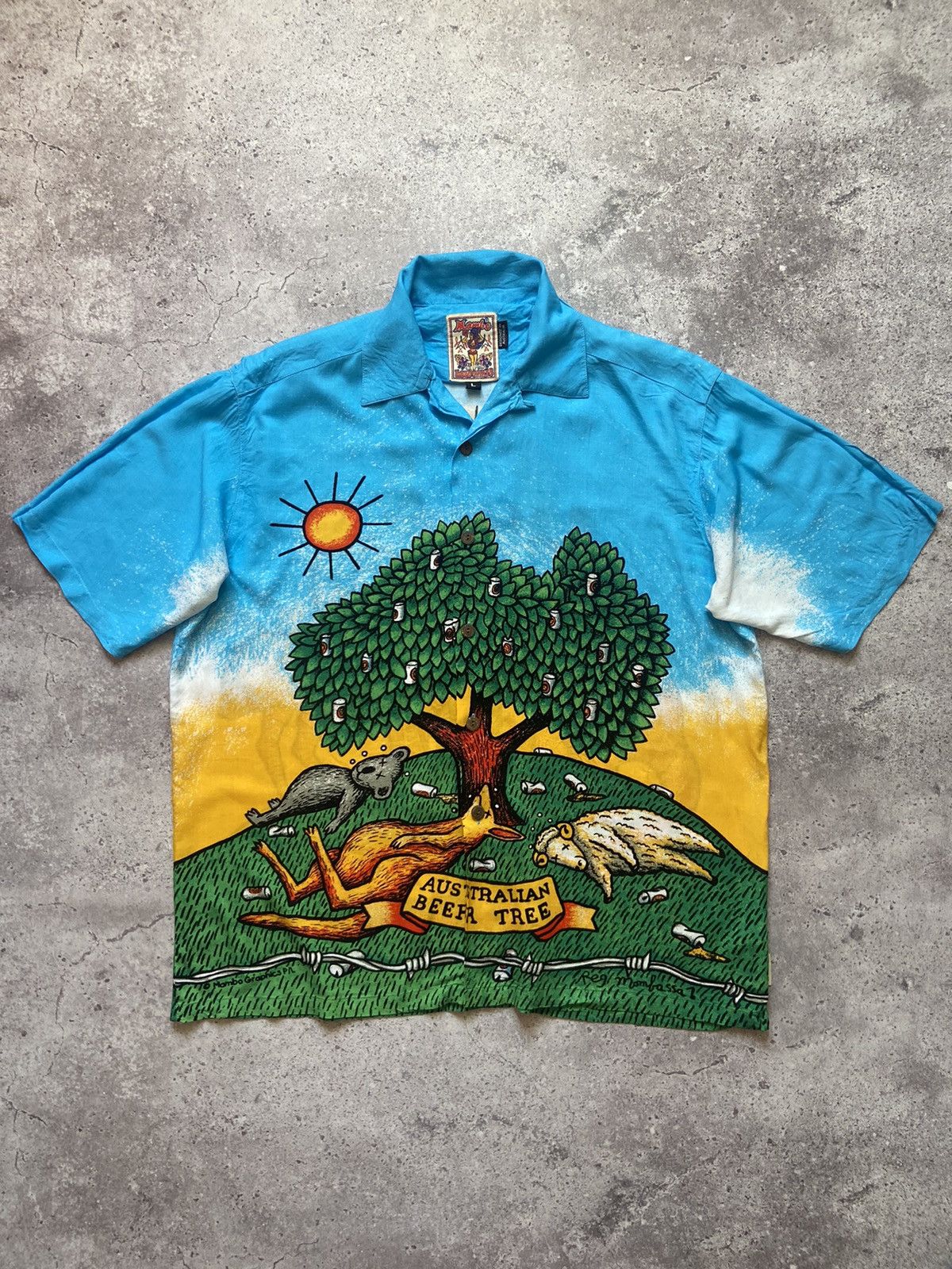 Mambo Vintage Mambo Shirt Australian Beer Tree Rare Hawaii Shirt Size US L / EU 52-54 / 3 - 1 Thumbnail