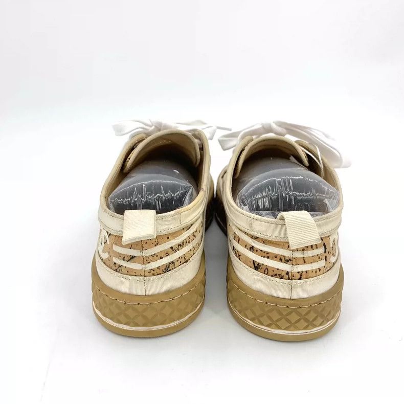 Chanel Chanel Yellow side logo horizontal cork stitching lace-up c Size US 6.5 / IT 36.5 - 4 Thumbnail