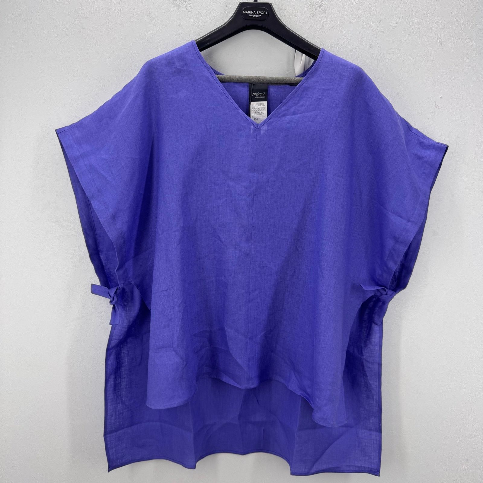 Marina Rinaldi Marina Rinaldi Linen Hi Low Poncho Boxy Beachy Tropical Size L / US 10 / IT 46 - 1 Thumbnail