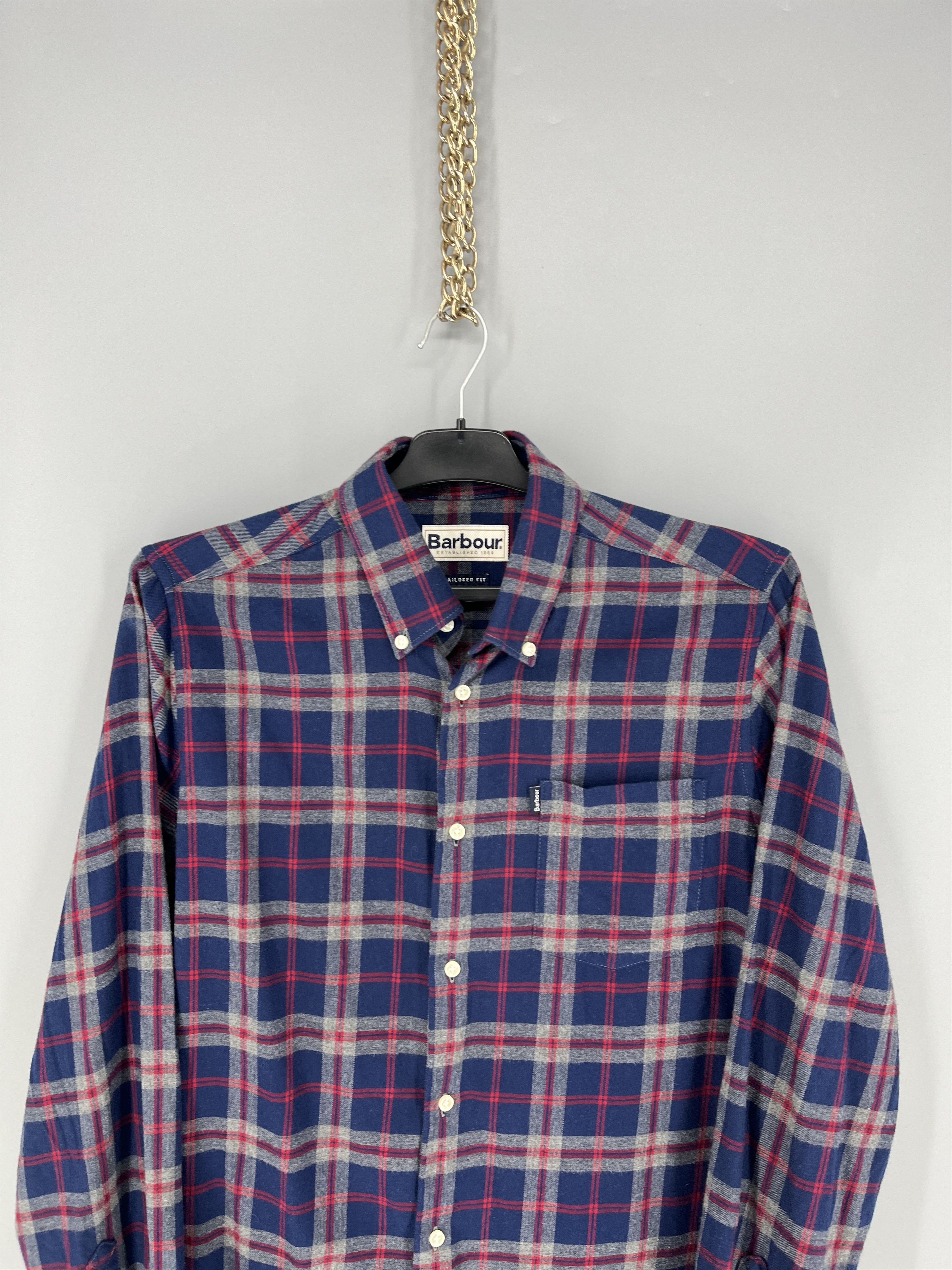 Barbour Vintage Y2K Barbour Tailored Flannel Shirt Size US M / EU 48-50 / 2 - 6 Thumbnail