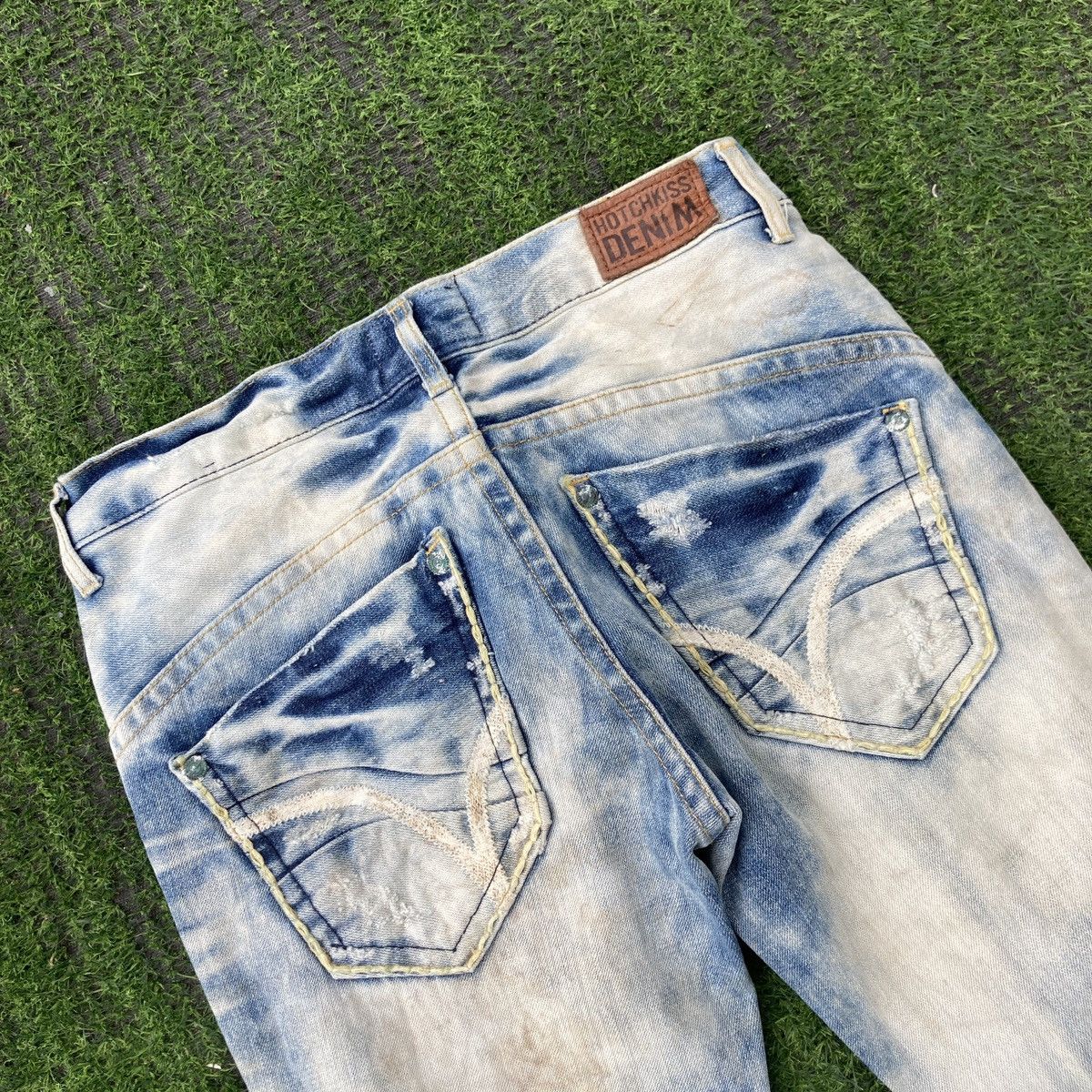 If Six Was Nine × Japanese Brand HOTCHKISS DENIM FLARED DISTRESSED JEANS Size US 28 / EU 44 - 10 Thumbnail
