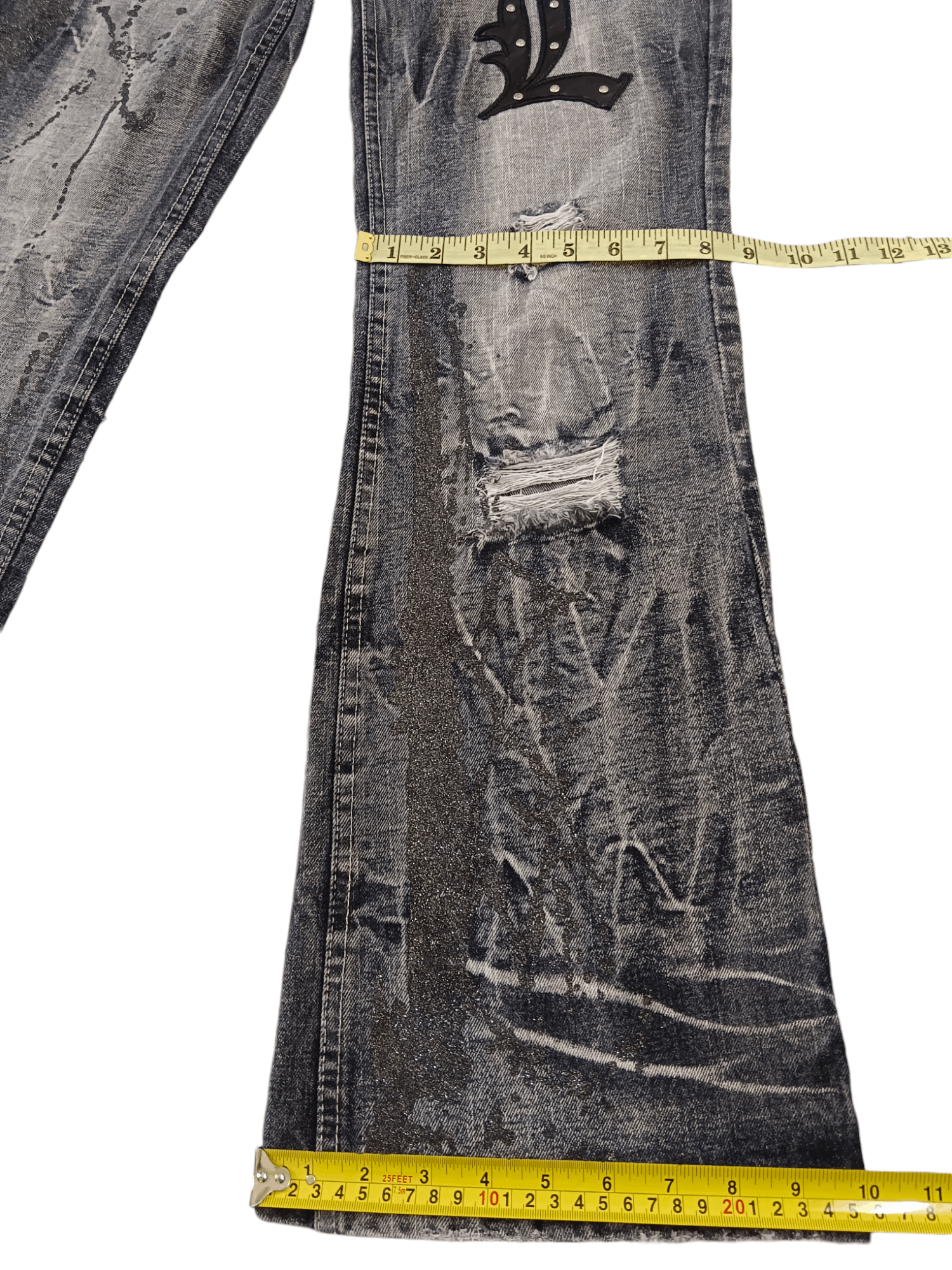 Tornado Mart Zerosail Lowbox Distressed Punk Flare Denim Size US 32 / EU 48 - 14 Thumbnail
